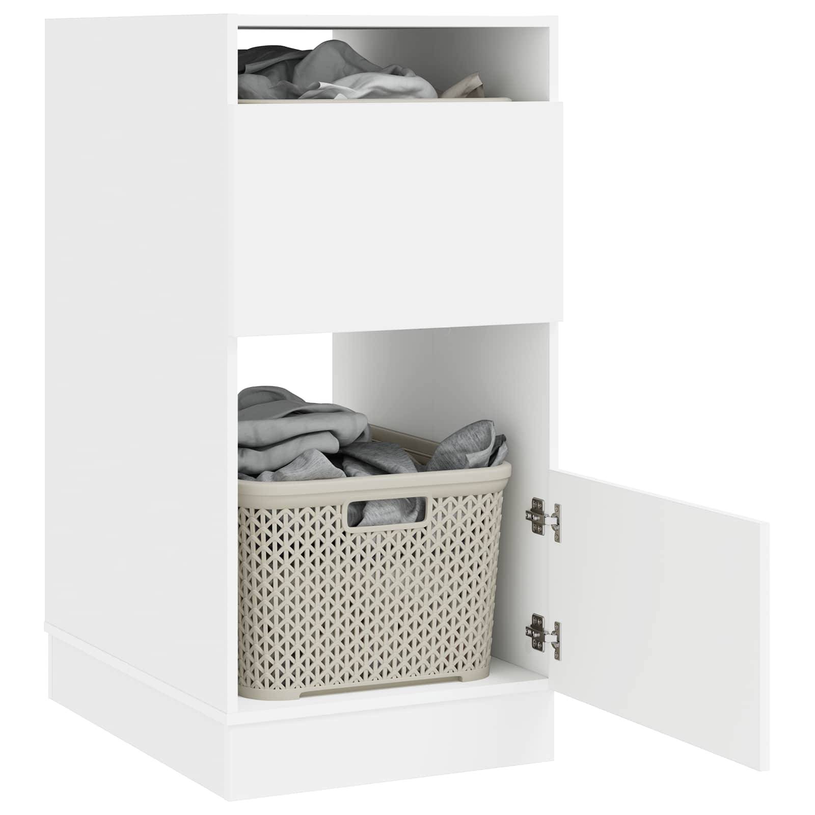 vidaXL Wäscheschrank mit Speicher Weiß 50 x 68 x 102 cm Holzwerkstoff
