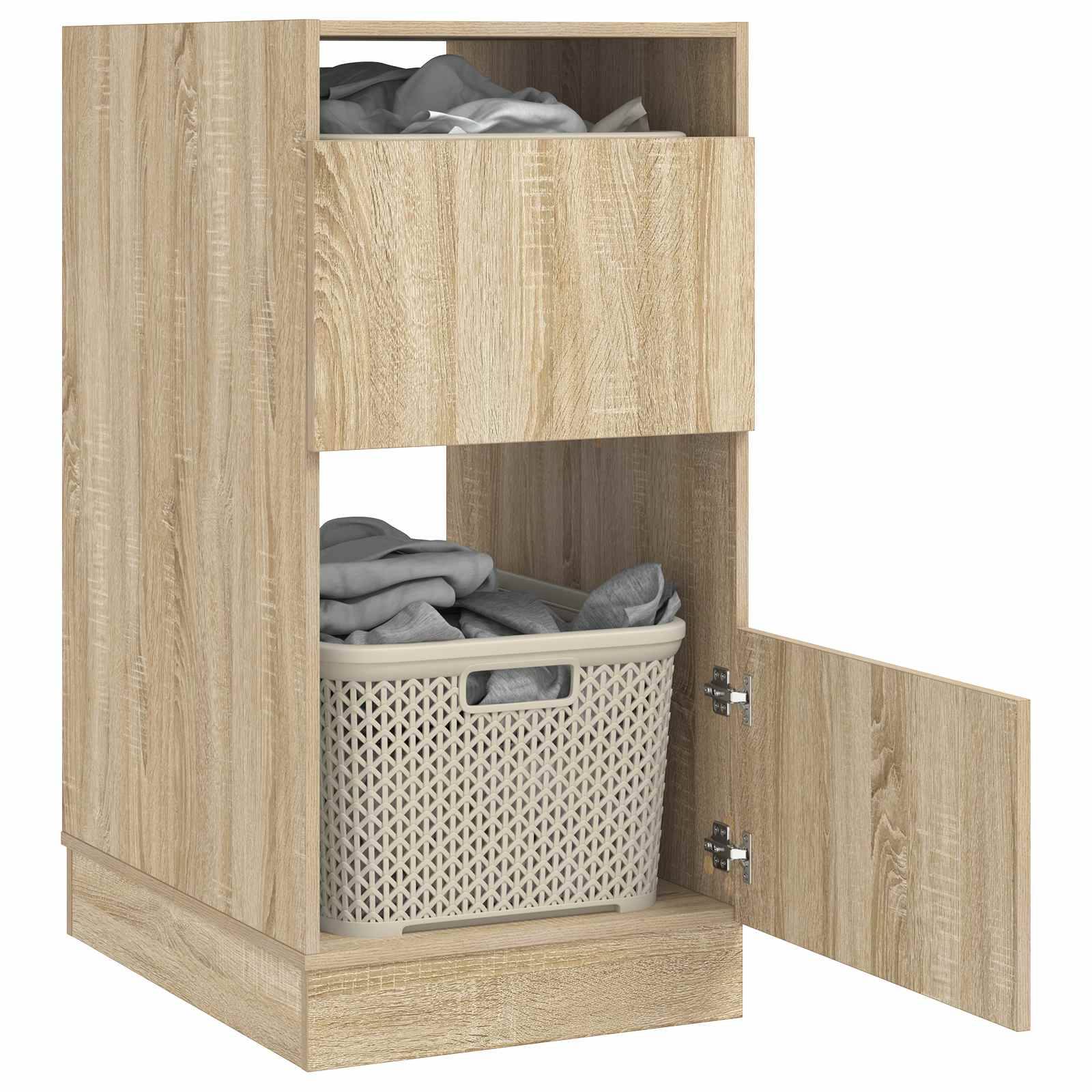 vidaXL Wäscheschrank mit Tür Sonoma 50 x 68 x 102 cm Holzwerkstoff