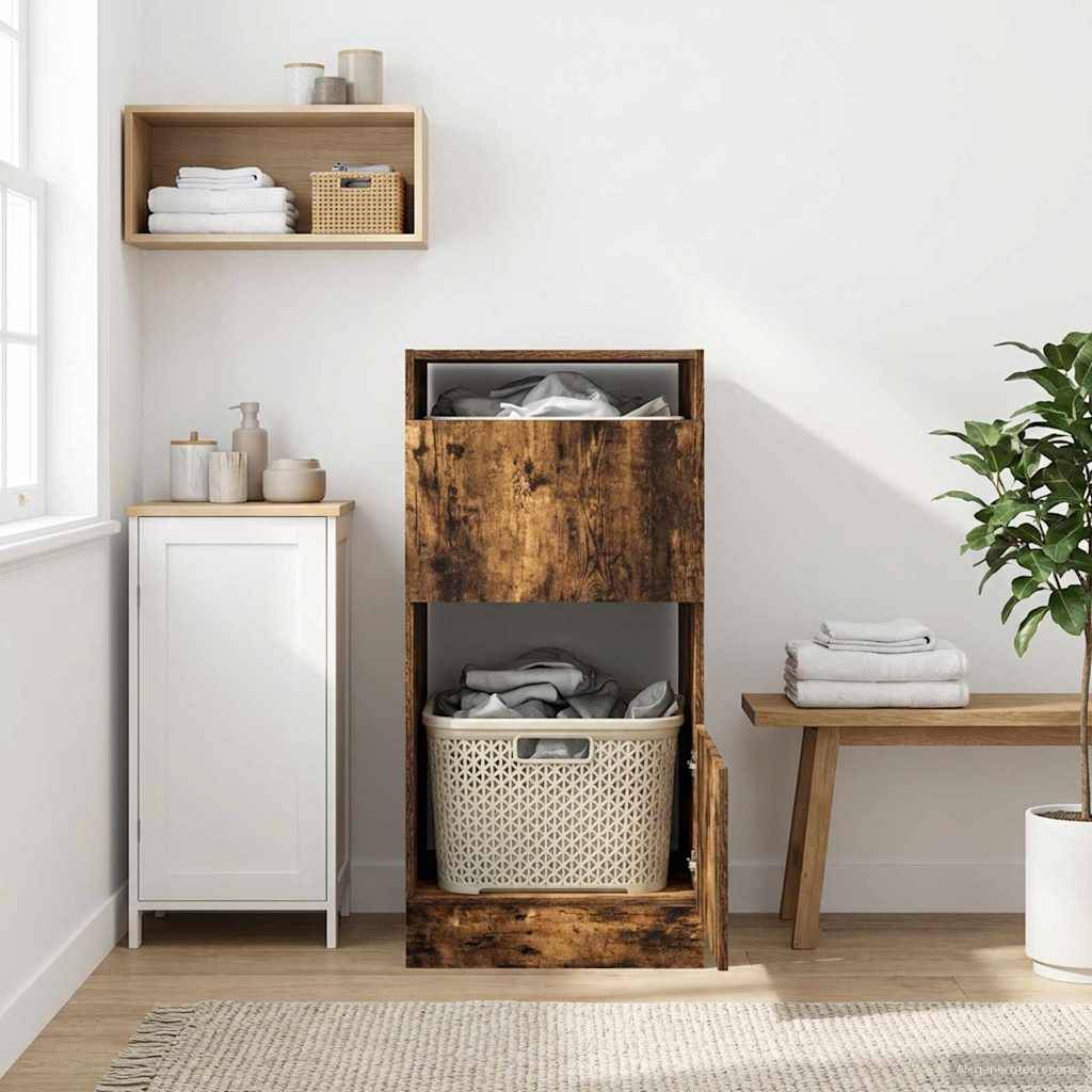 vidaXL Wäscheschrank mit Speicher Geräucherte Eiche Holzwerkstoff