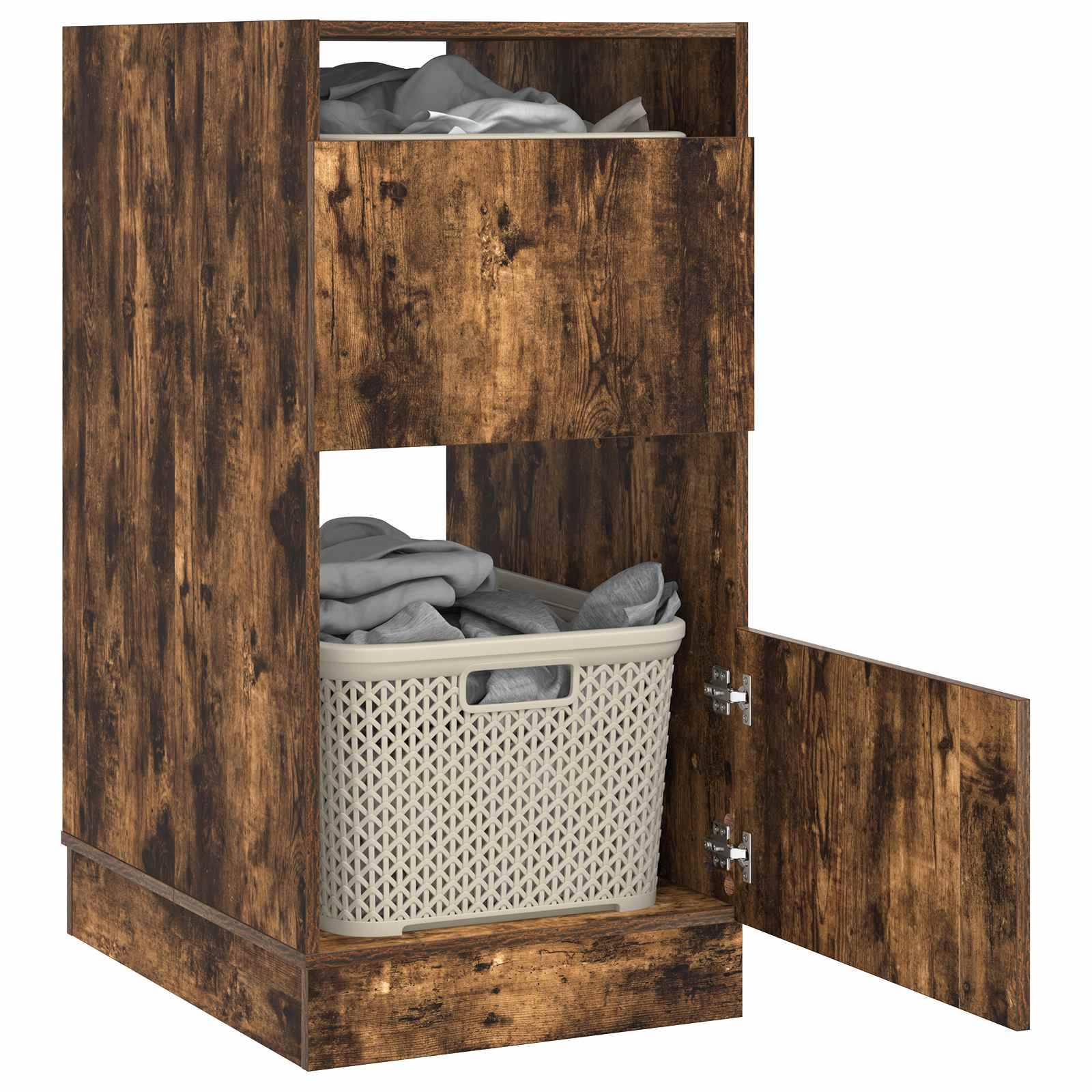 vidaXL Wäscheschrank mit Speicher Geräucherte Eiche Holzwerkstoff