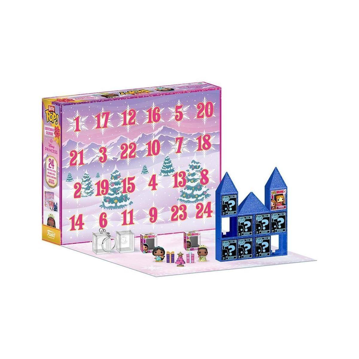 Adventskalender mit 24 nummerierten Türen und Winterlandschaft. Enthält Mini-Sammelfigu­ren und eine burgartige Ausstellung.