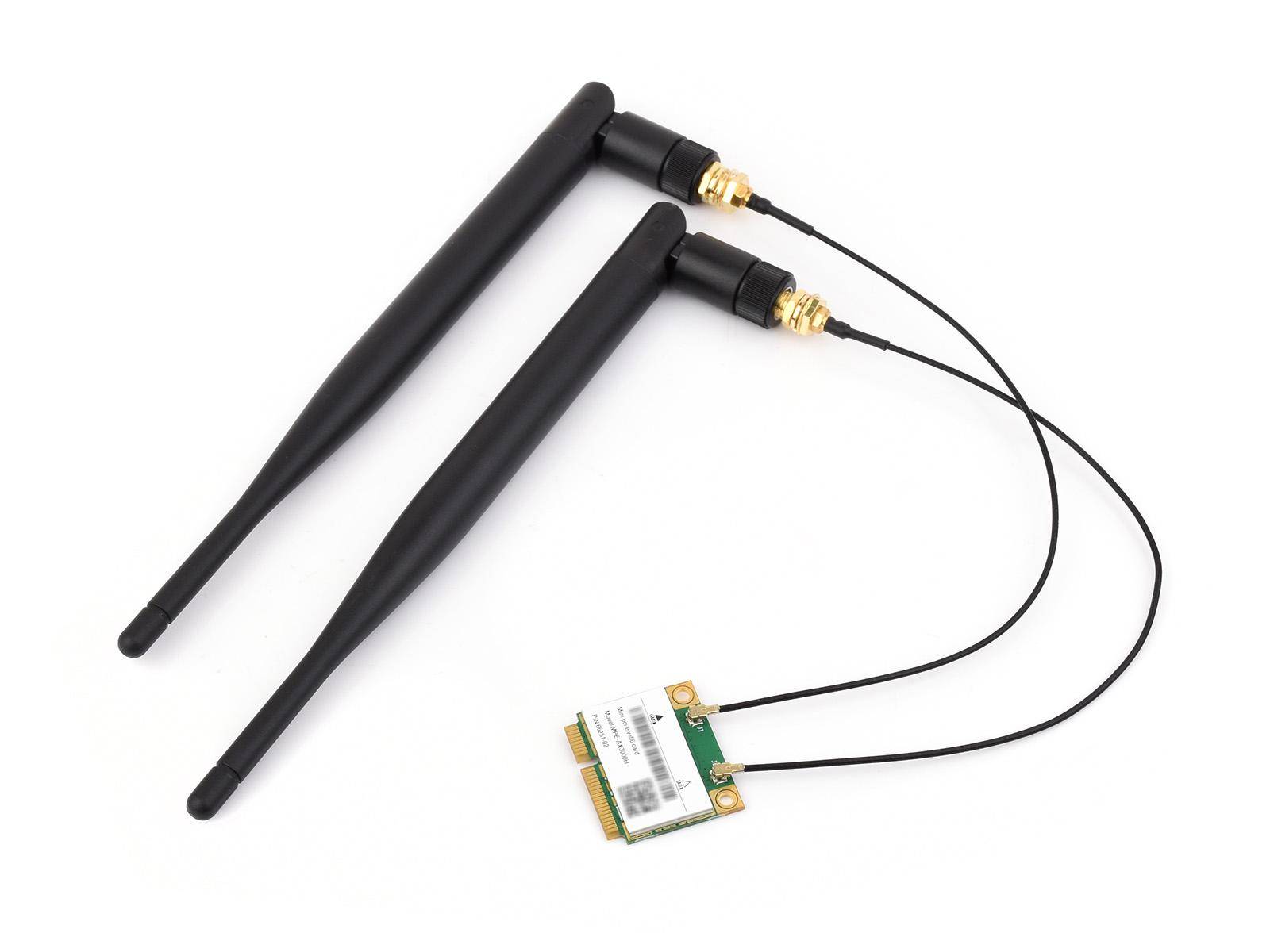 Waveshare WIFI-CARD, MiniPCIe WLAN-Modul, 2× IPEX-4 Anschlüsse - Ausführung: AX200 NIC - Band: Dual-Band Wi-Fi 6