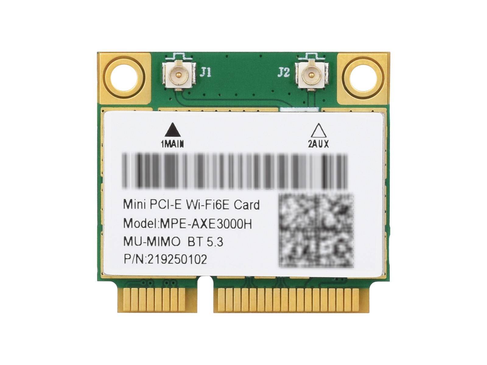 Waveshare WIFI-CARD, MiniPCIe WLAN-Modul, 2× IPEX-4 Anschlüsse - Ausführung: AX210 NIC - Band: Tri-Band Wi-Fi 6E