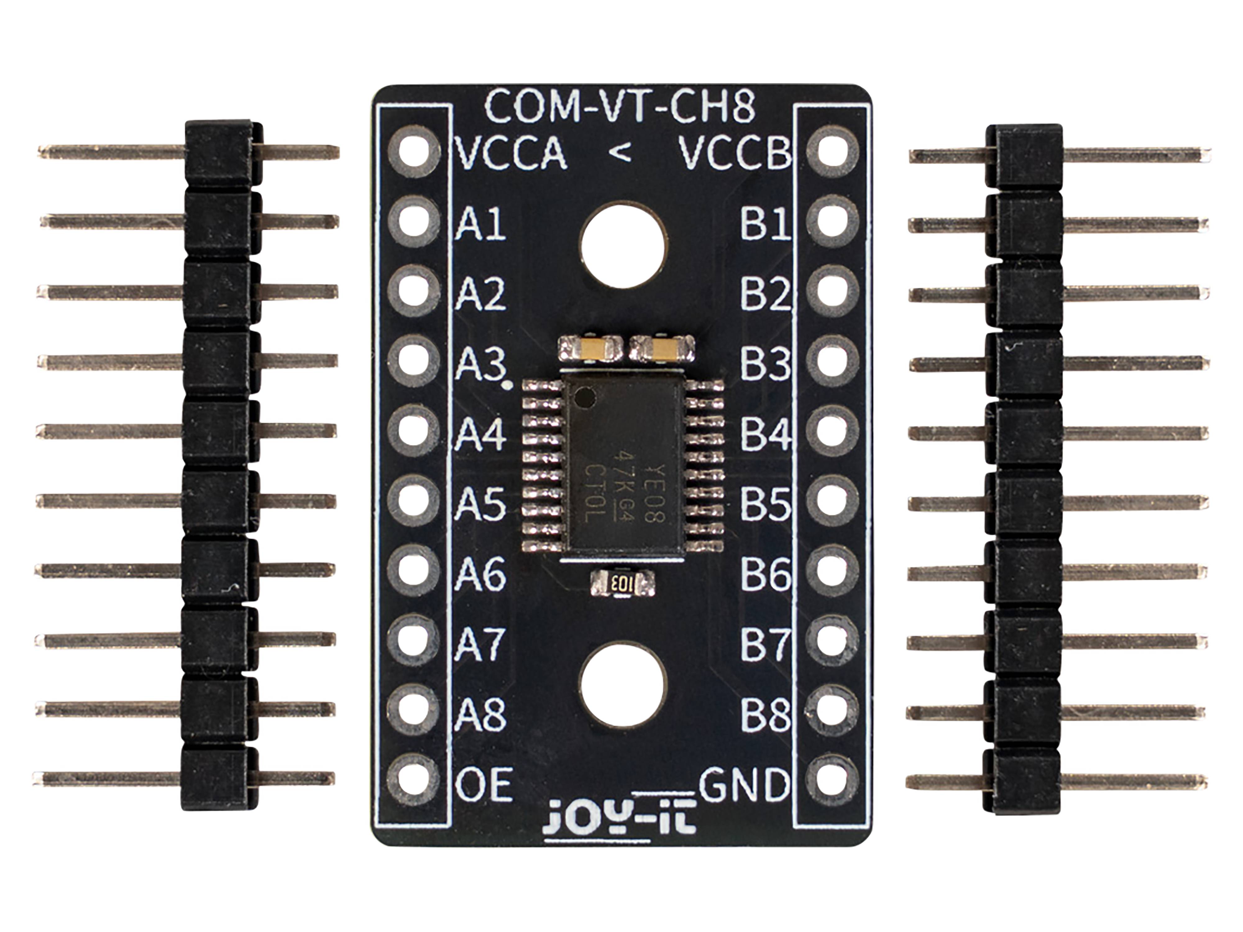 Ein schwarzes Hartfaserplatinen-Modul mit der Bezeichnung „COM-VT-CH8