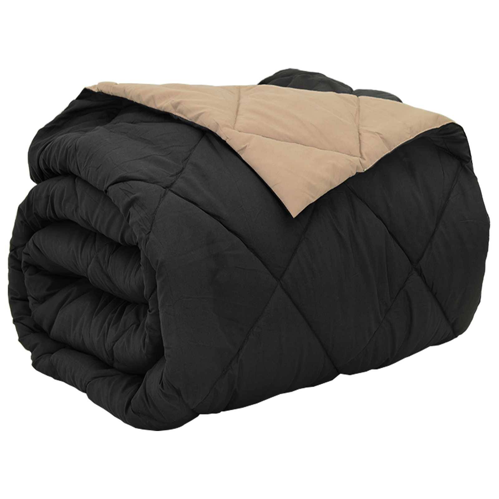 vidaXL Ganzjahresbettdecke Schwarz und Taupe 200 x 240 cm Mikrofaser