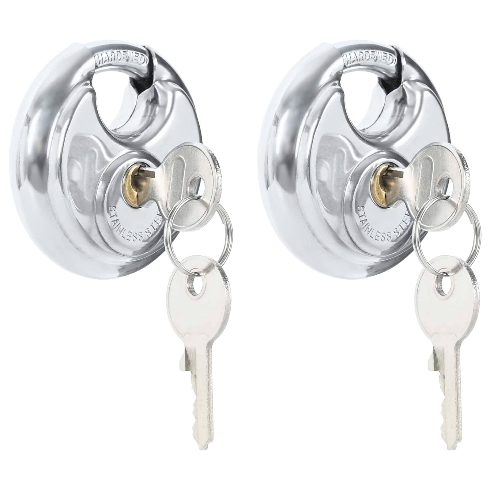 vidaXL Diskusschlösser mit Schlüsseln 2 pcs Silber 6 x 2,3 x 6 cm