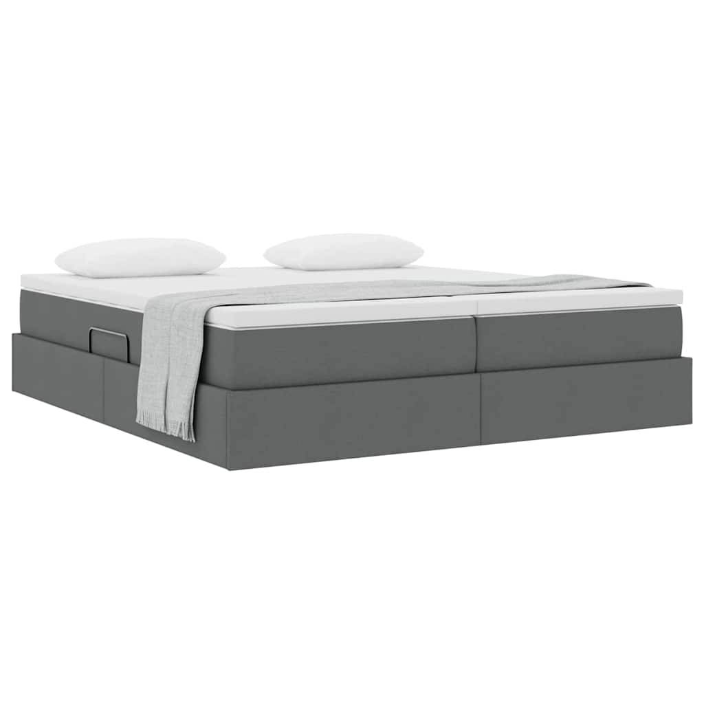 vidaXL Aufbewahrungsbett mit Matratze Dunkelgrau 200 x 200 cm