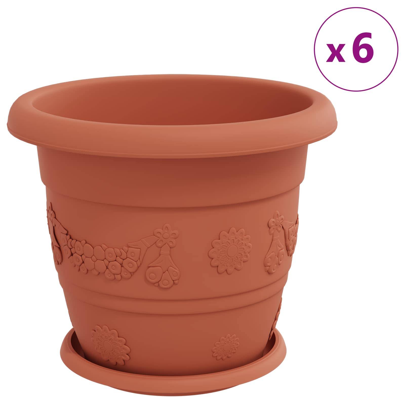 vidaXL Blumentöpfe 24 pcs Ziegelrot Ø 30 x 25 cm Kunststoff