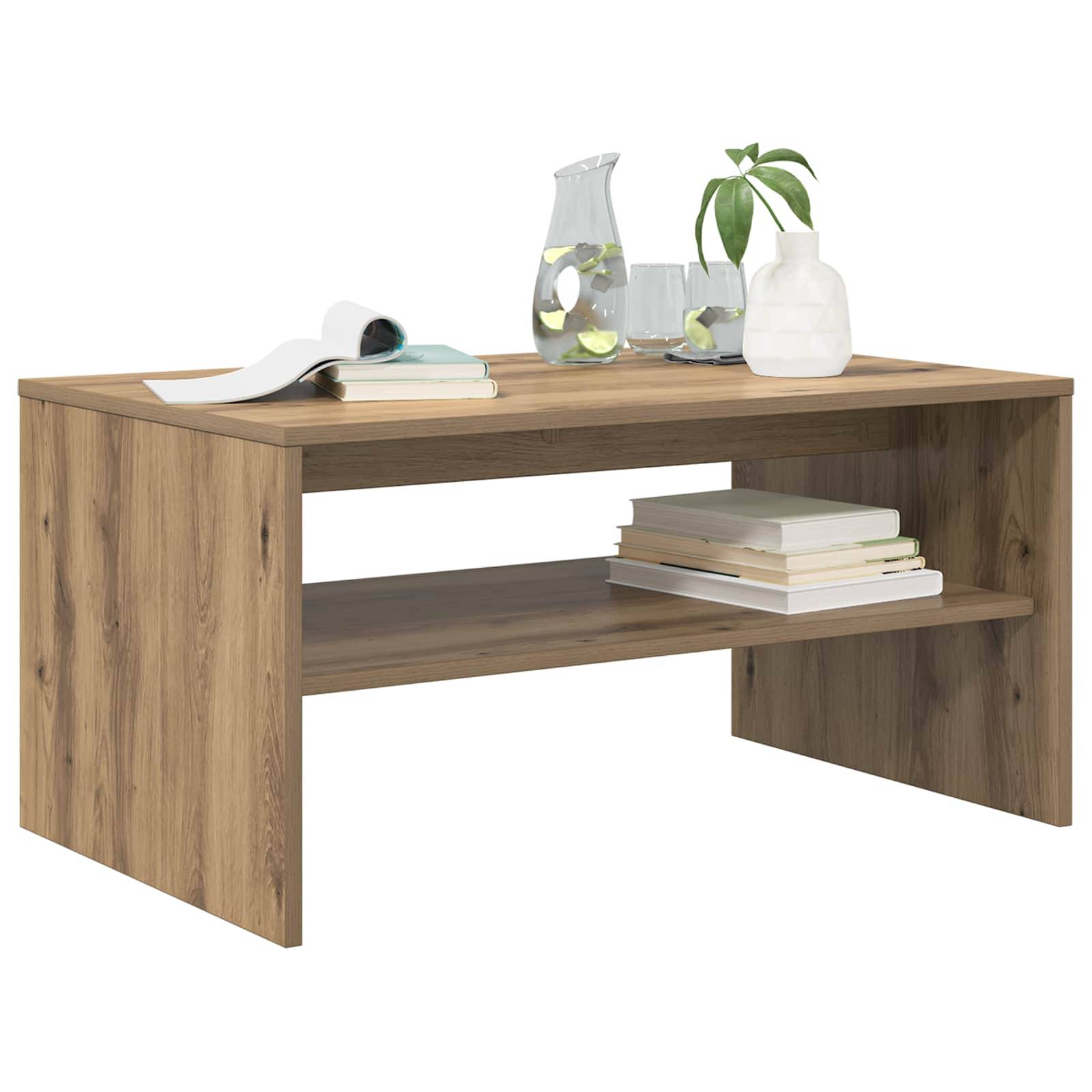 vidaXL Couchtisch Artisan-Eiche 80 x 50 x 40 cm Holzwerkstoff