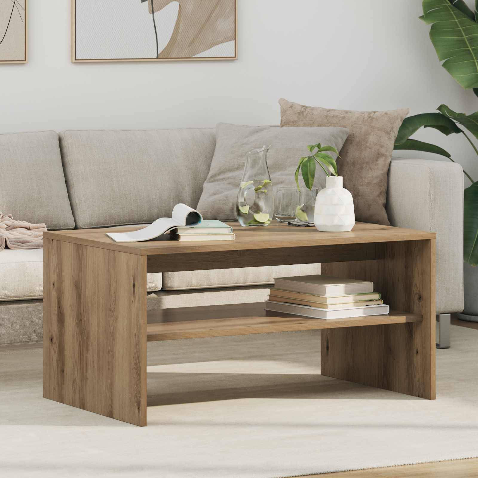 vidaXL Couchtisch Artisan-Eiche 80 x 50 x 40 cm Holzwerkstoff