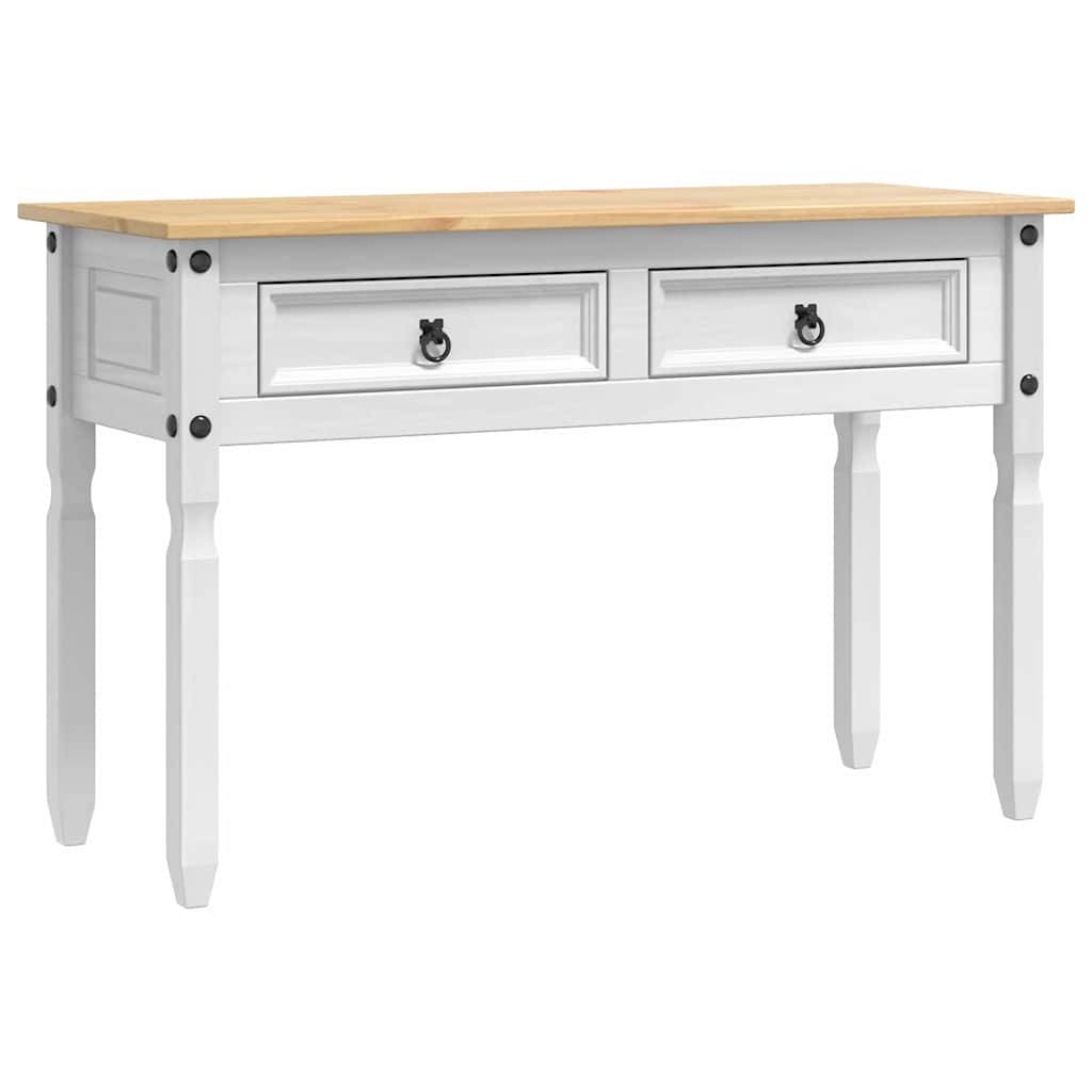 vidaXL Beistelltisch Corona Weiß 115 x 46 x 73 cm Massives Kiefernholz