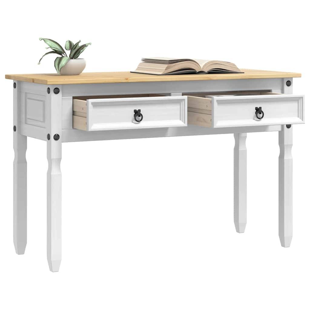 vidaXL Beistelltisch Corona Weiß 115 x 46 x 73 cm Massives Kiefernholz
