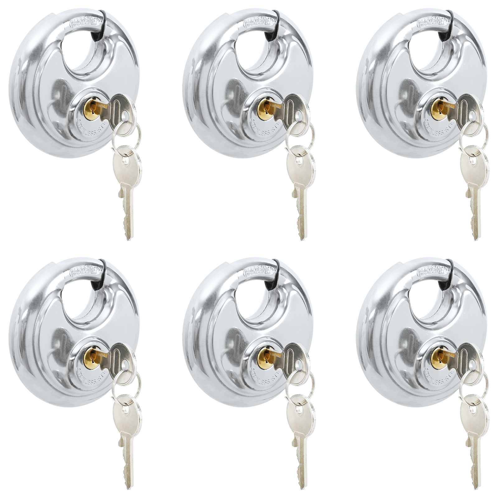 vidaXL Diskusschlösser mit Schlüsseln 6 pcs Silber 8 x 2,8 x 8 cm