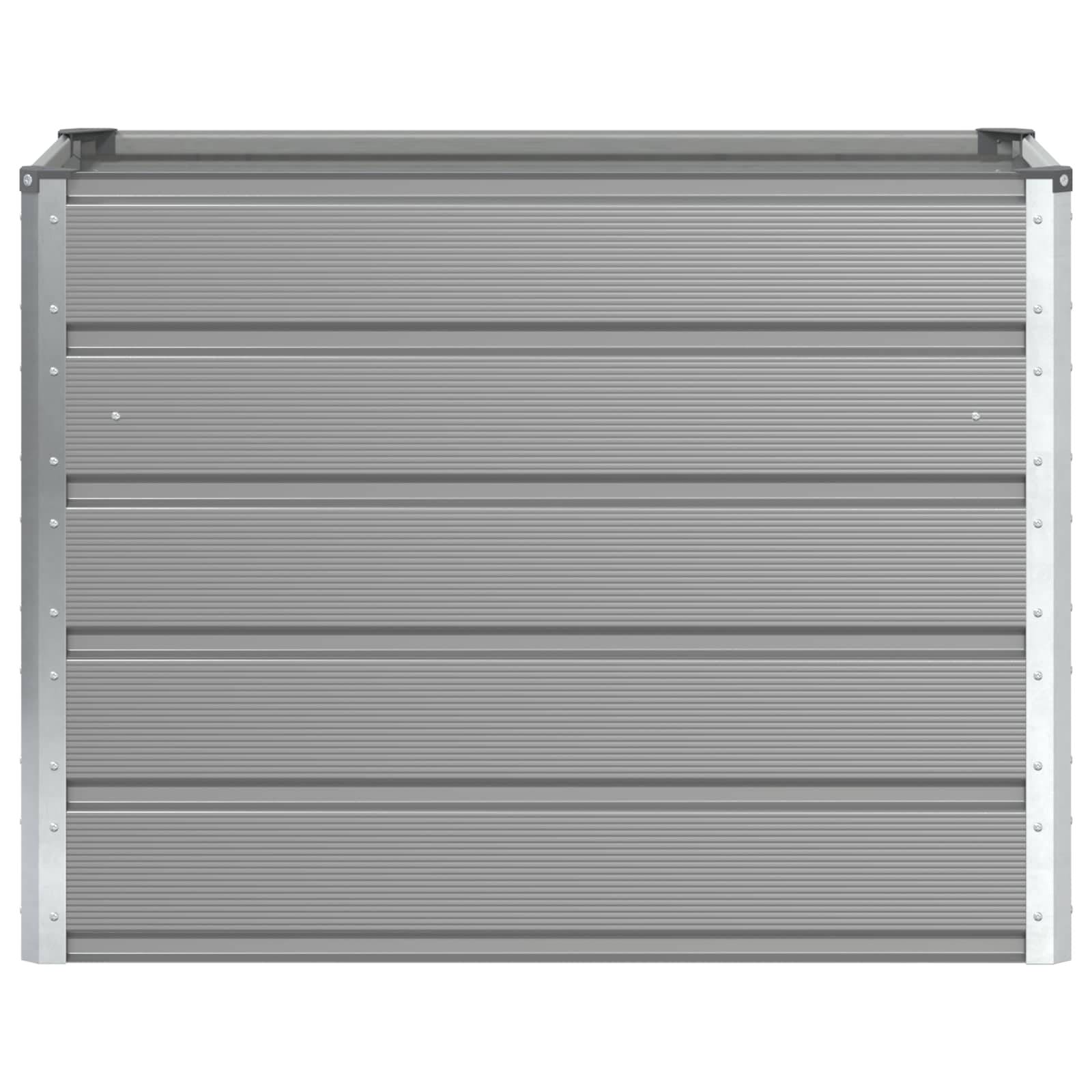 Ein großer, metallischer Lagerschrank mit horizontalen Rillen und rechteckiger Form, mit modernem, industriellem Design.