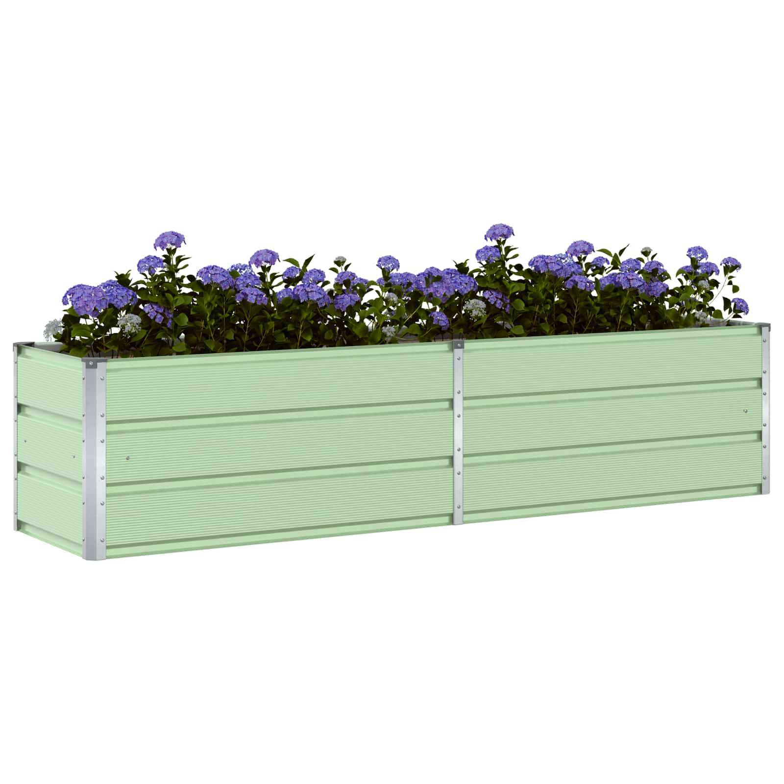 vidaXL Pflanzkübel Pastellgrün 195 x 50 x 45 cm Verzinkter Stahl