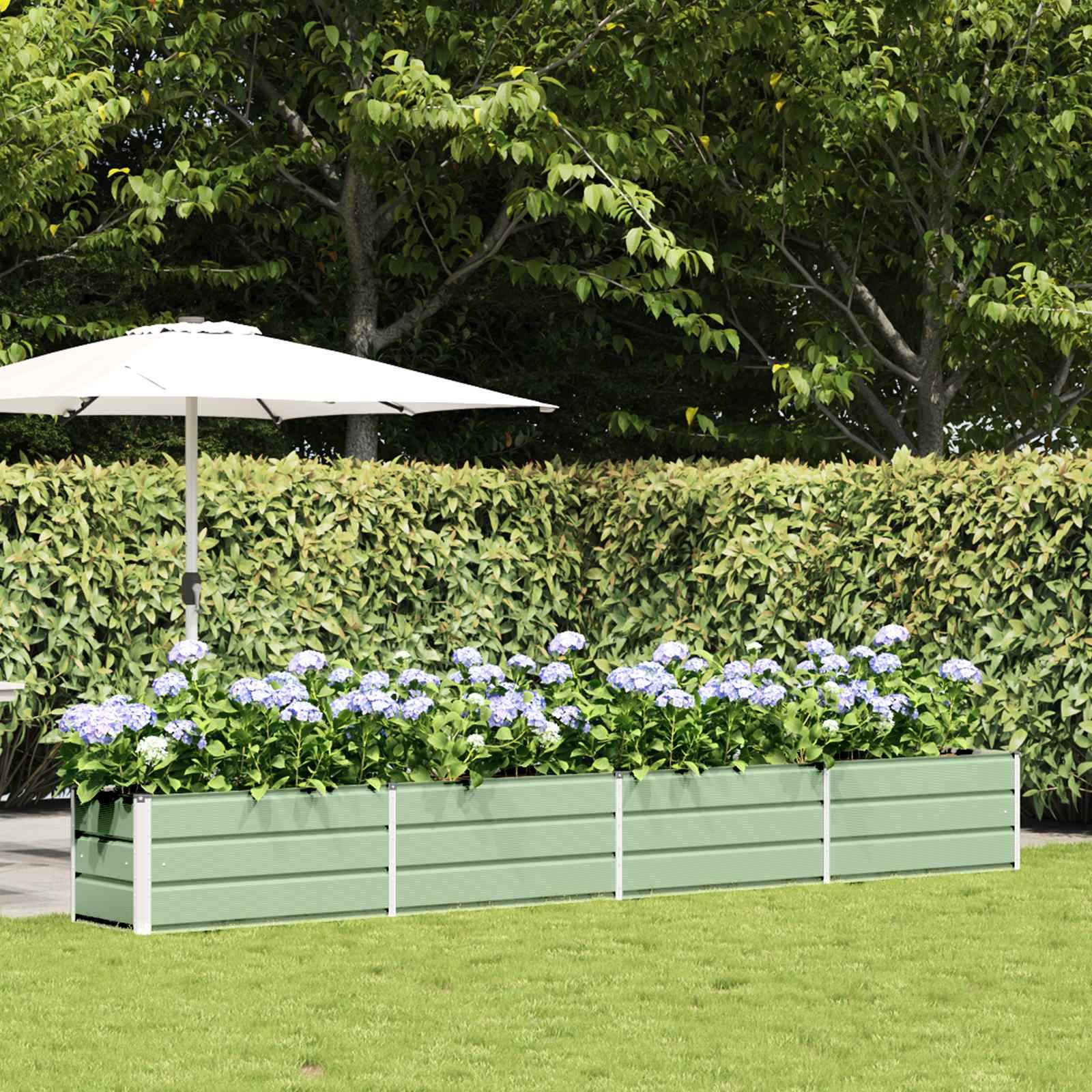 vidaXL Pflanzkübel Pastellgrün 385 x 50 x 45 cm Verzinkter Stahl