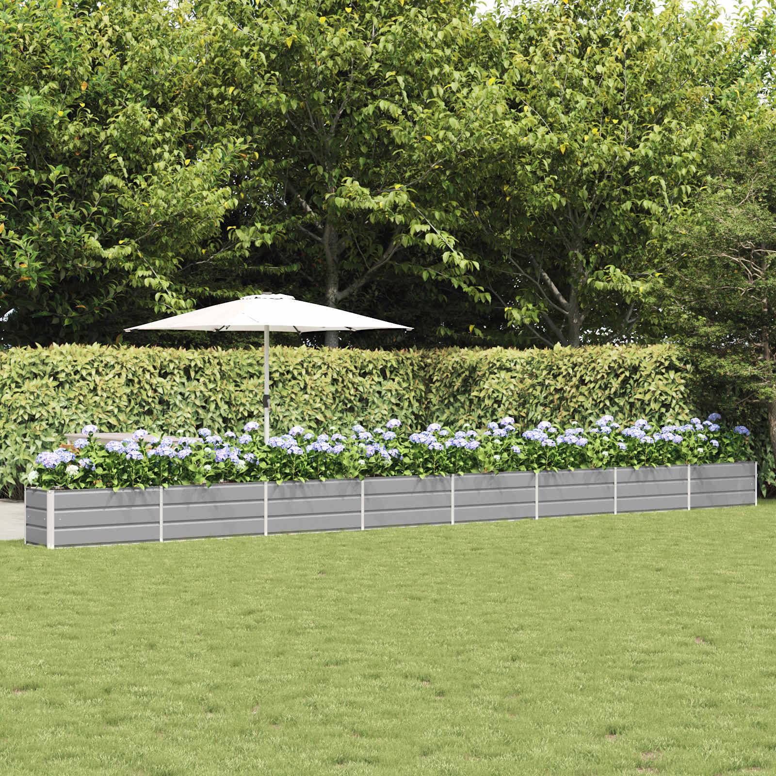 vidaXL Pflanzkübel Hellgrau 480 x 50 x 45 cm Verzinkter Stahl