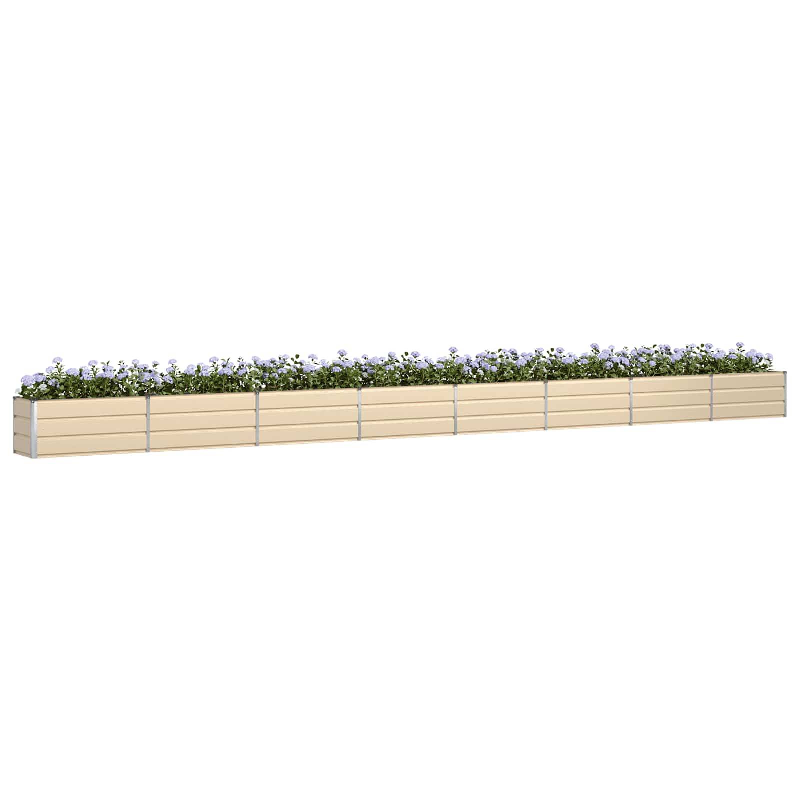 vidaXL Pflanzkübel Elfenbein 770 x 50 x 45 cm Verzinkter Stahl