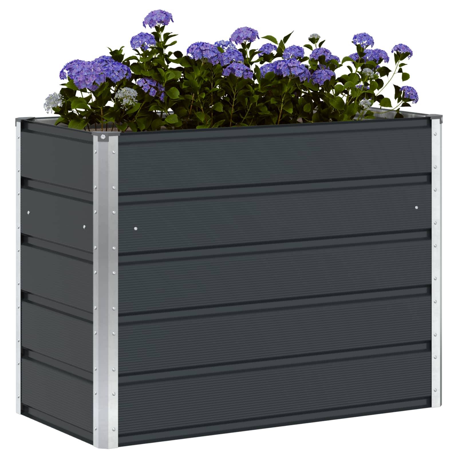 vidaXL Pflanzkübel Anthrazit 100 x 50 x 75 cm Verzinkter Stahl