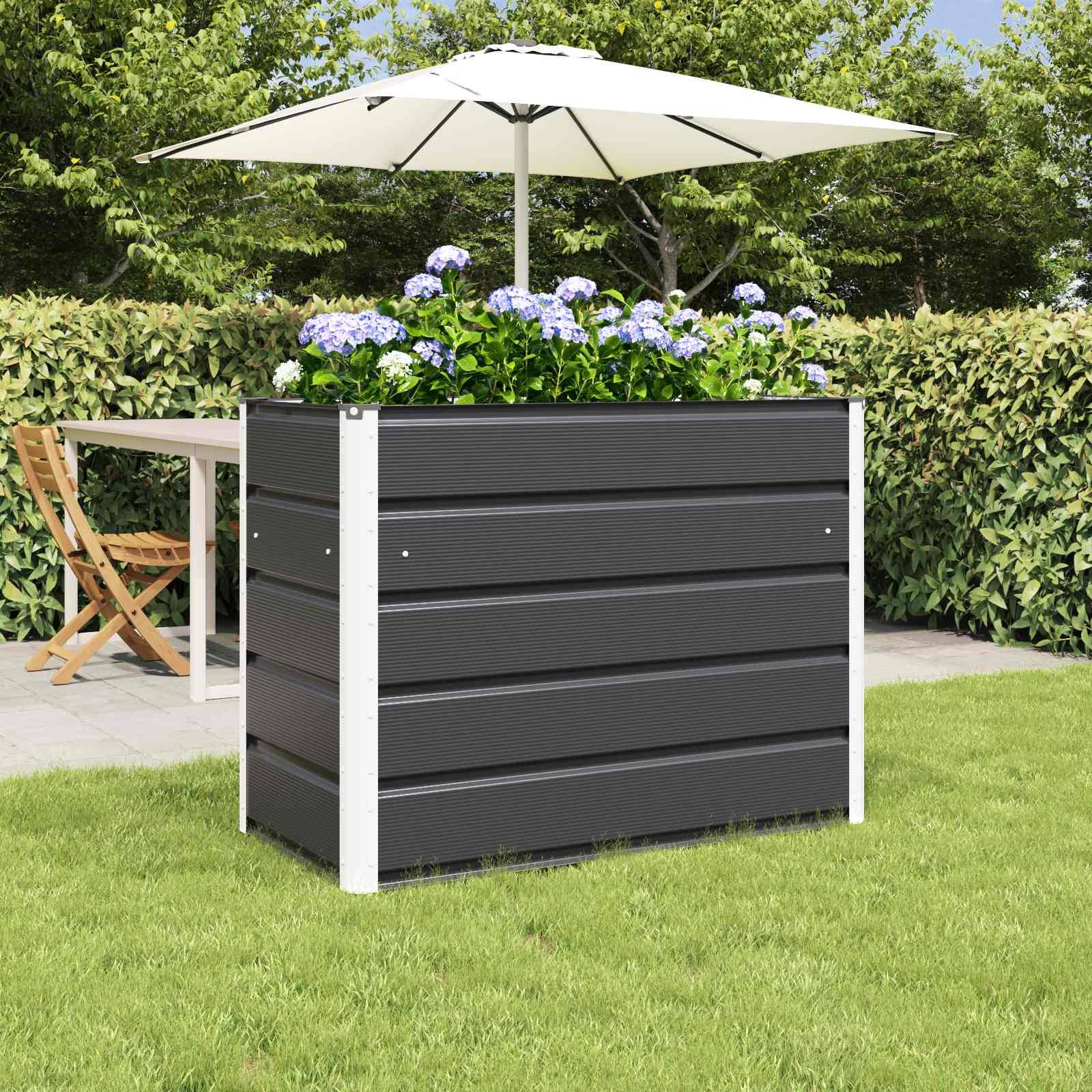 vidaXL Pflanzkübel Anthrazit 100 x 50 x 75 cm Verzinkter Stahl