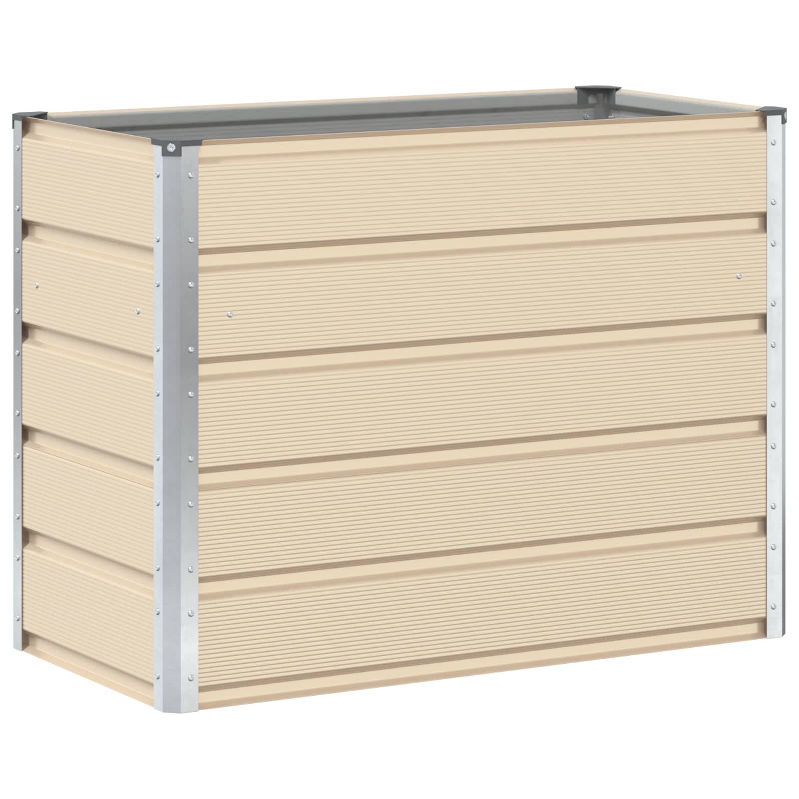 vidaXL Pflanzkübel Elfenbein 480 x 50 x 45 cm Verzinkter Stahl