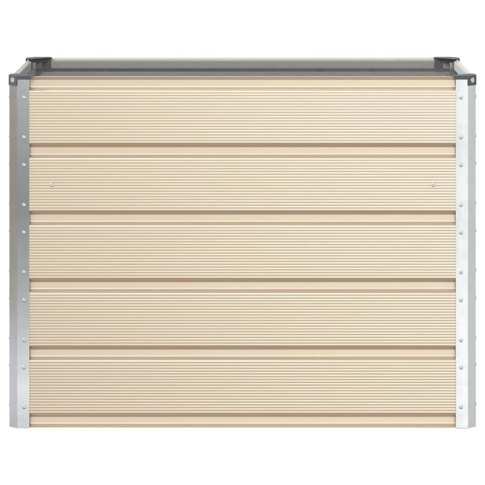 vidaXL Pflanzkübel Elfenbein 480 x 50 x 45 cm Verzinkter Stahl