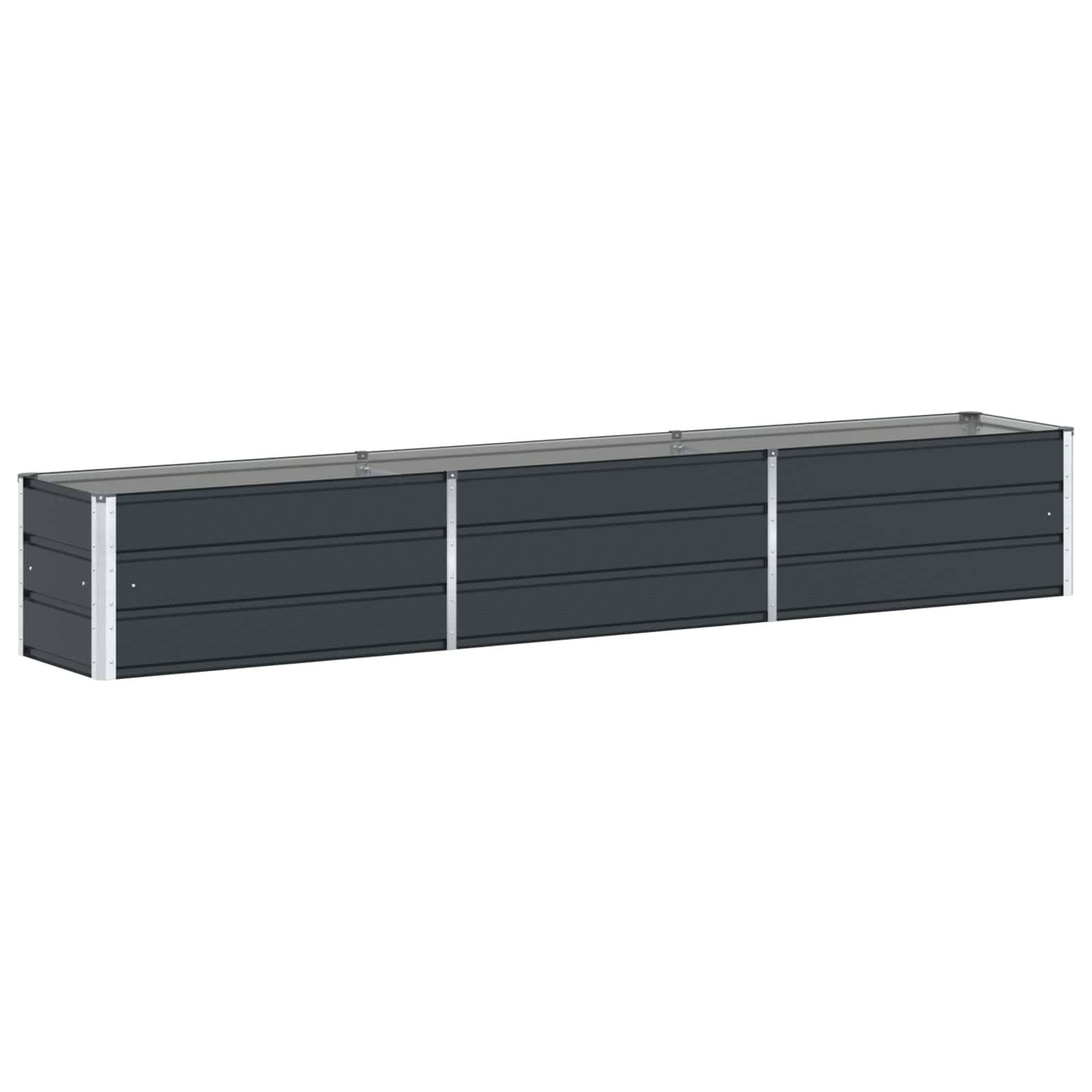 vidaXL Pflanzkübel Anthrazit 290 x 50 x 45 cm Verzinkter Stahl