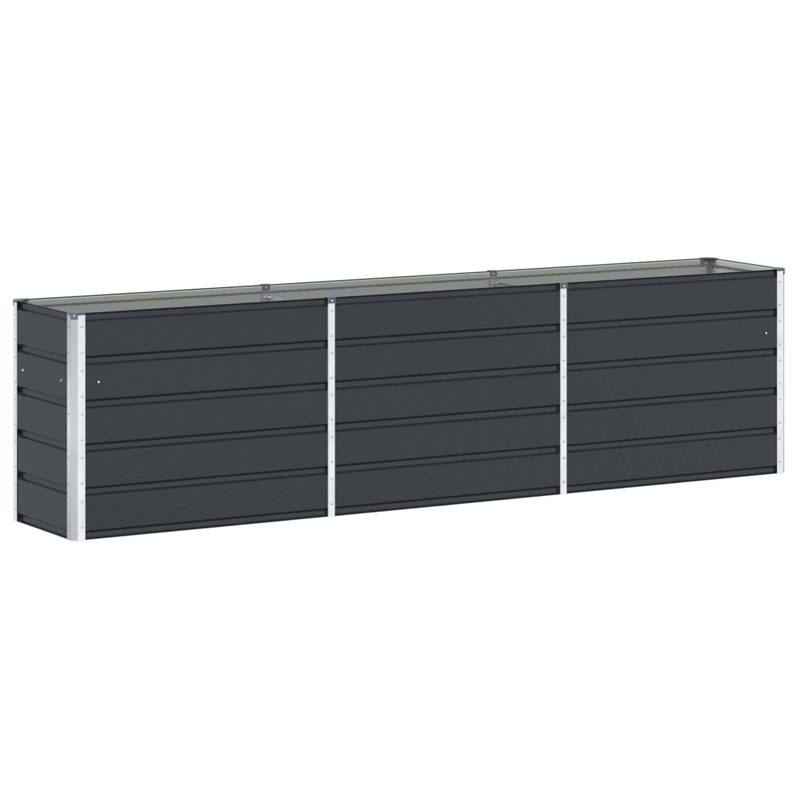 vidaXL Pflanzkübel Anthrazit 290 x 50 x 75 cm Verzinkter Stahl