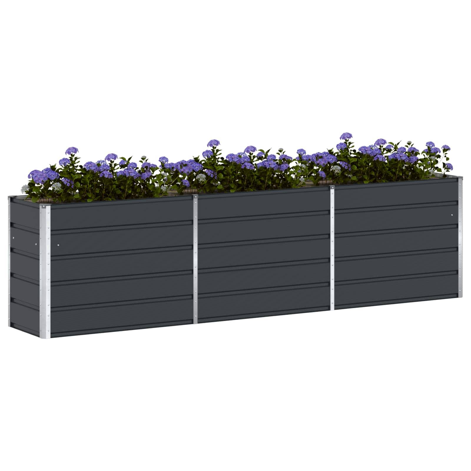 vidaXL Pflanzkübel Anthrazit 290 x 50 x 75 cm Verzinkter Stahl