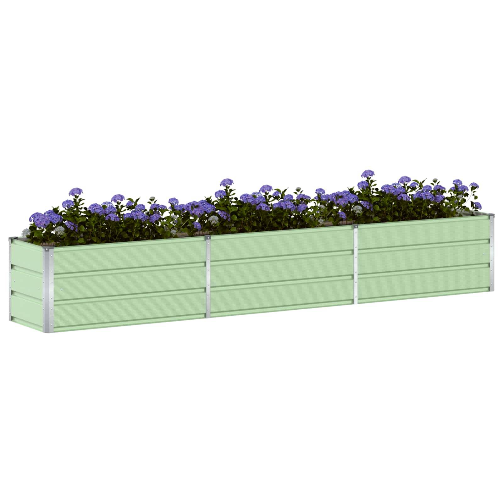vidaXL Pflanzkübel Pastellgrün 290 x 50 x 45 cm Verzinkter Stahl