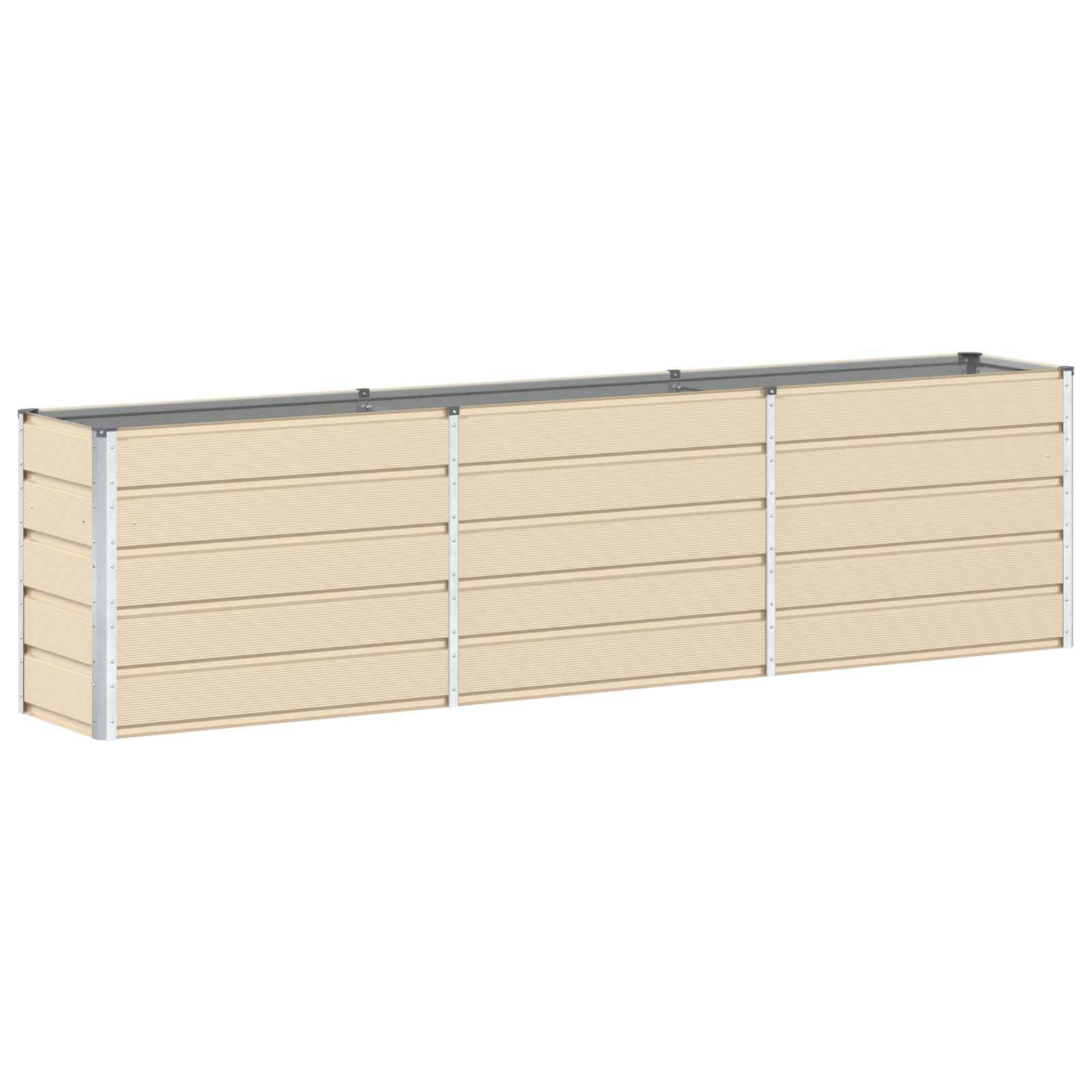 vidaXL Pflanzkübel Elfenbein 290 x 90 x 75 cm Verzinkter Stahl