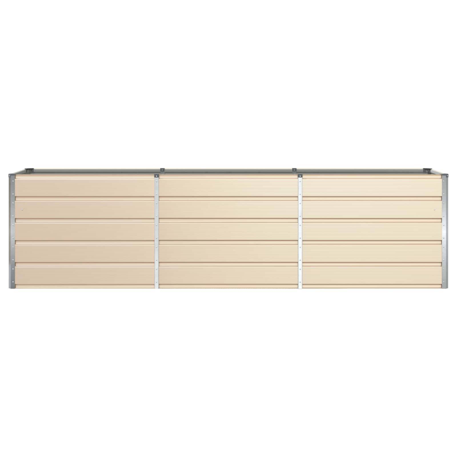 vidaXL Pflanzkübel Elfenbein 290 x 90 x 75 cm Verzinkter Stahl