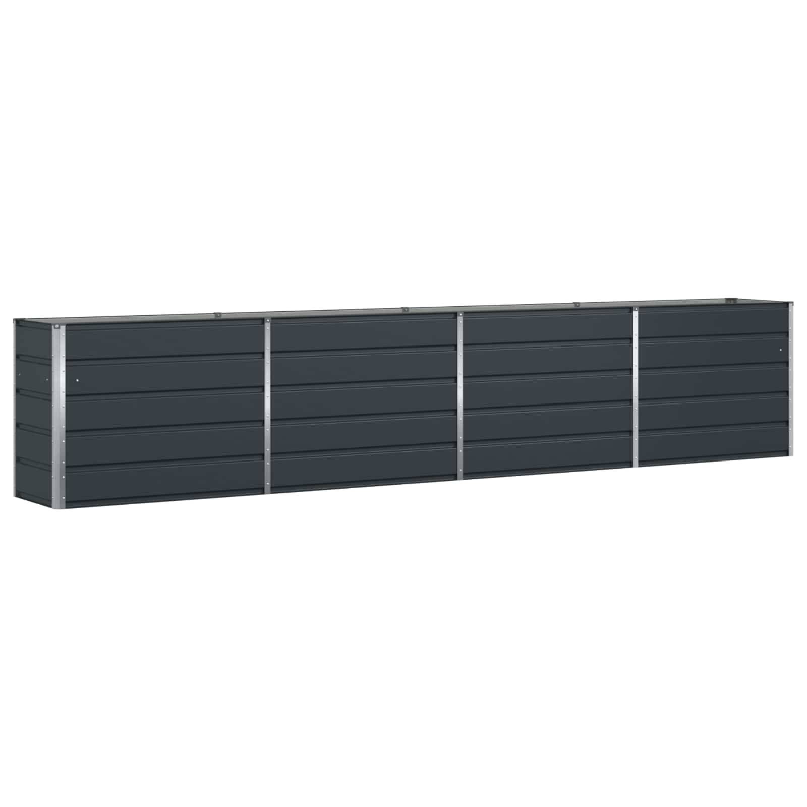 vidaXL Pflanzkübel Anthrazit 385 x 50 x 75 cm Verzinkter Stahl