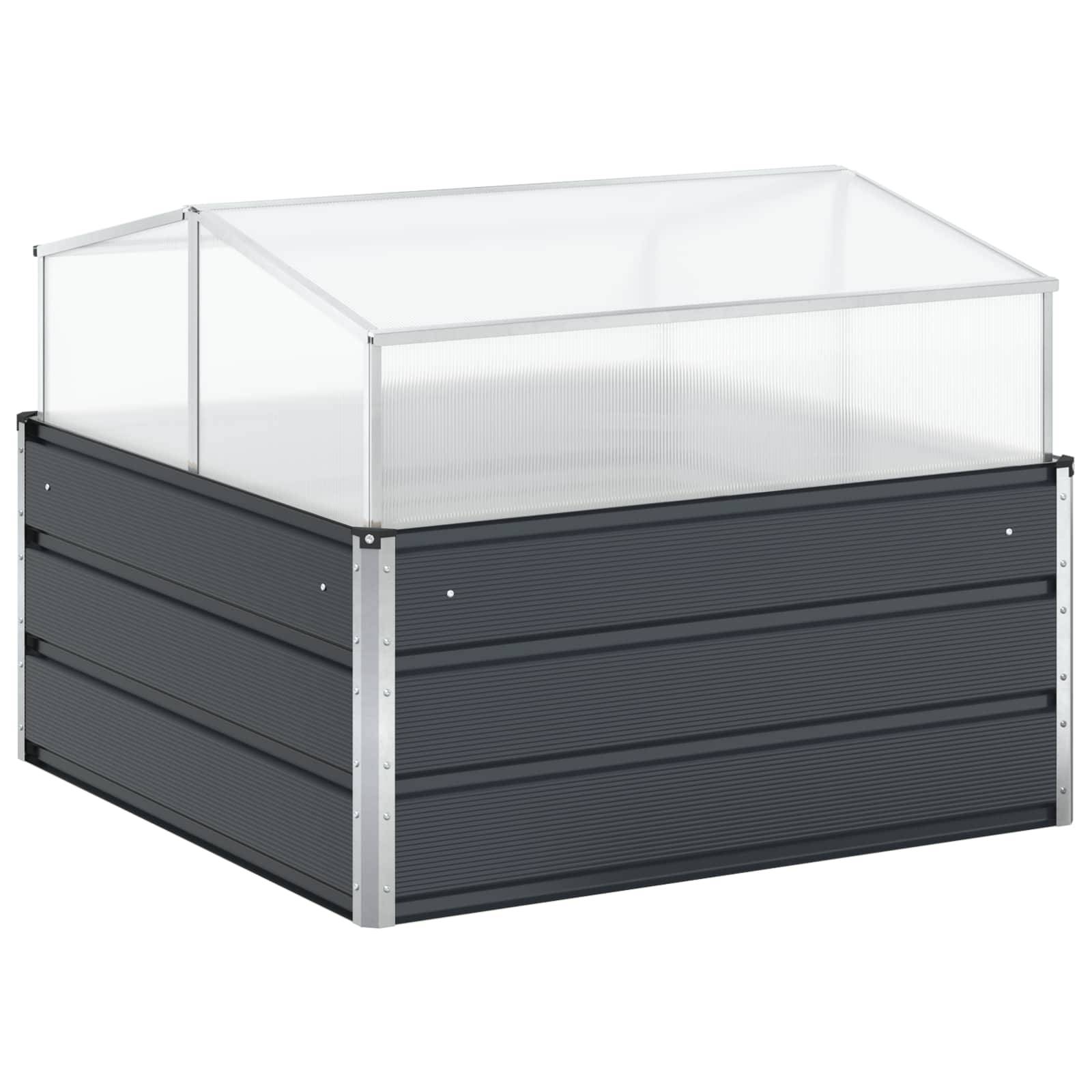 vidaXL Pflanzkübel Anthrazit 100 x 100 x 77 cm Verzinkter Stahl
