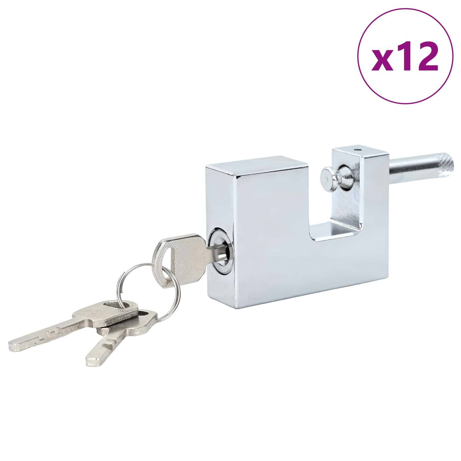 vidaXL Vorhängeschloss 12 pcs Silber Stahl