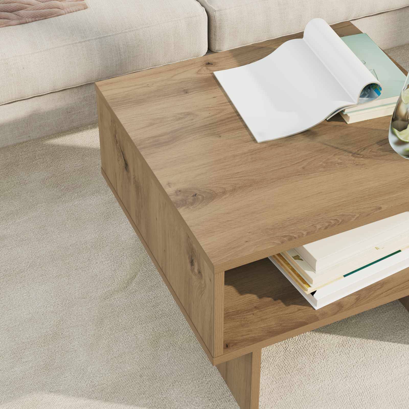 vidaXL Couchtisch Artisan-Eiche 48 x 46 x 35 cm Holzwerkstoff