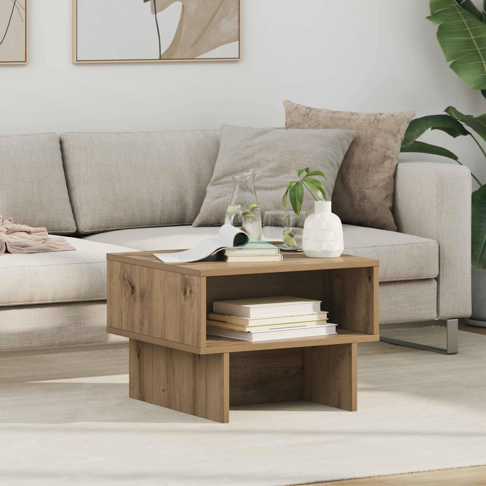 vidaXL Couchtisch Artisan-Eiche 48 x 46 x 35 cm Holzwerkstoff