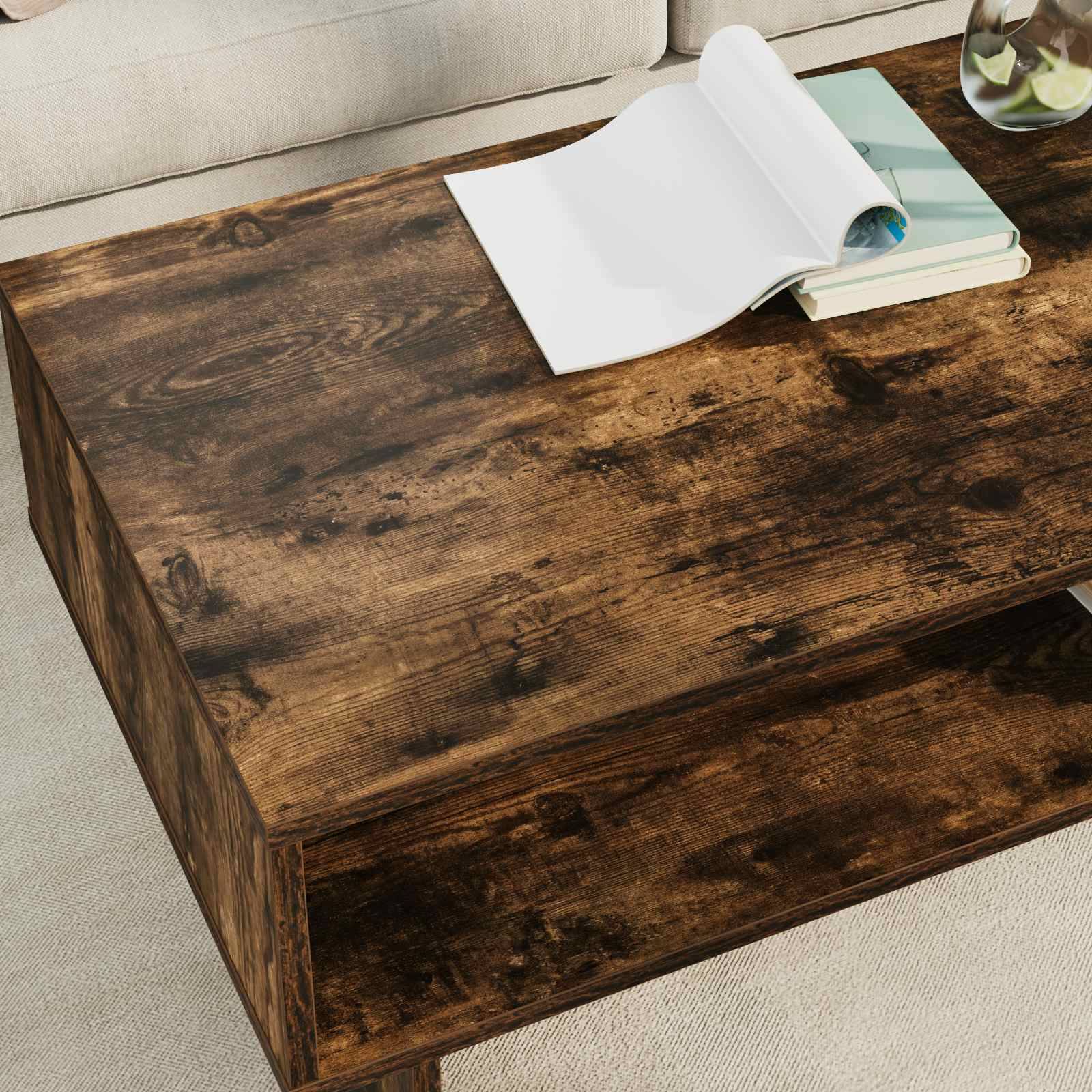 vidaXL Couchtisch Geräucherte Eiche 100 x 46 x 35 cm Holzwerkstoff