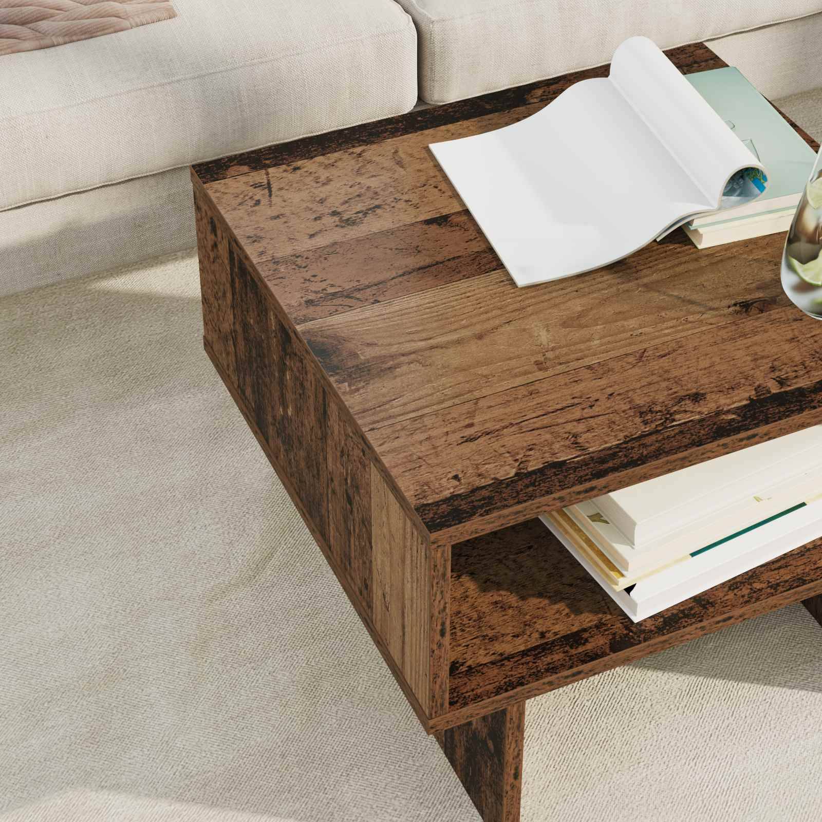vidaXL Couchtisch Altholz 48 x 46 x 35 cm Holzwerkstoff