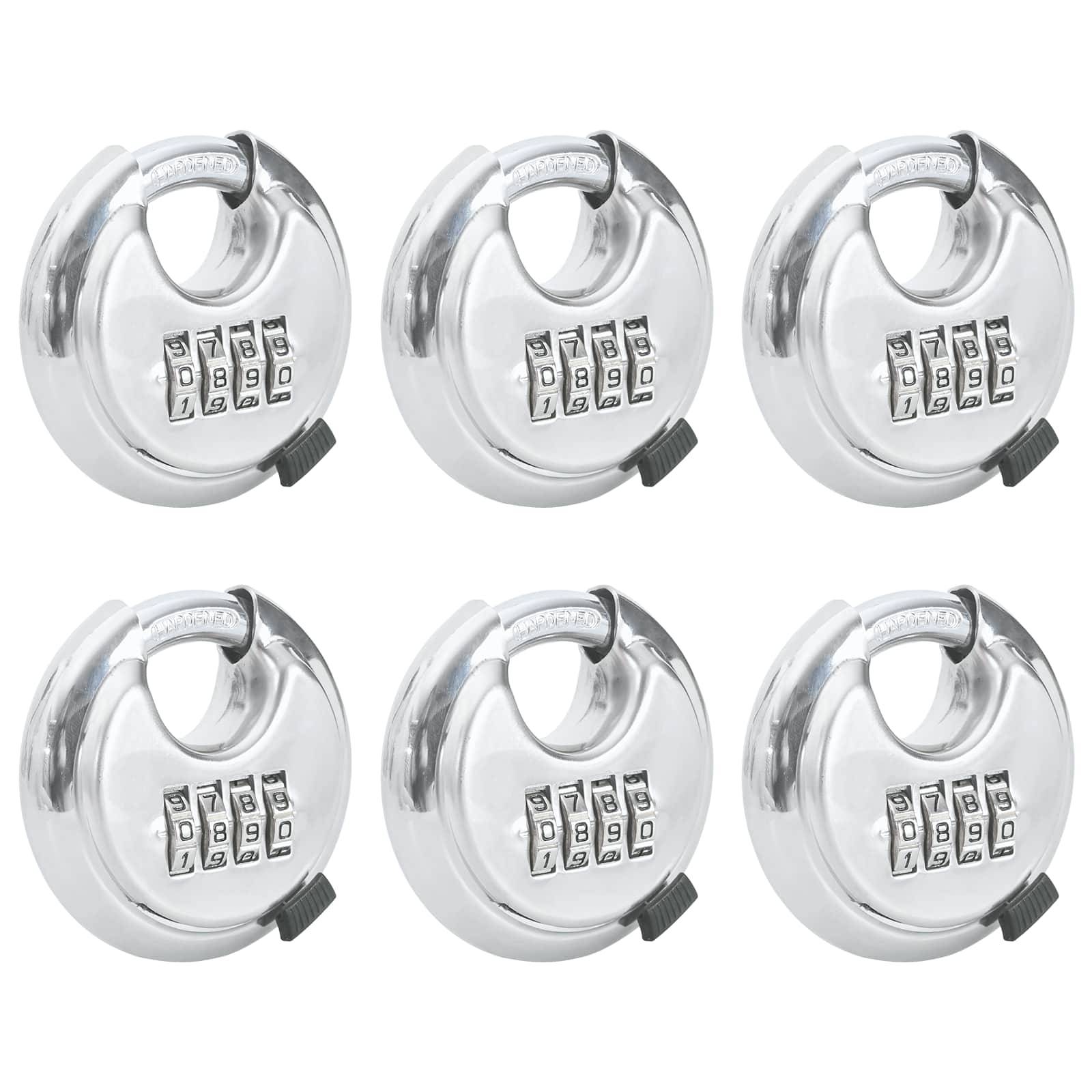 vidaXL Diskusschlösser mit Schlüsseln 6 pcs Silber 7 x 2,3 x 7 cm