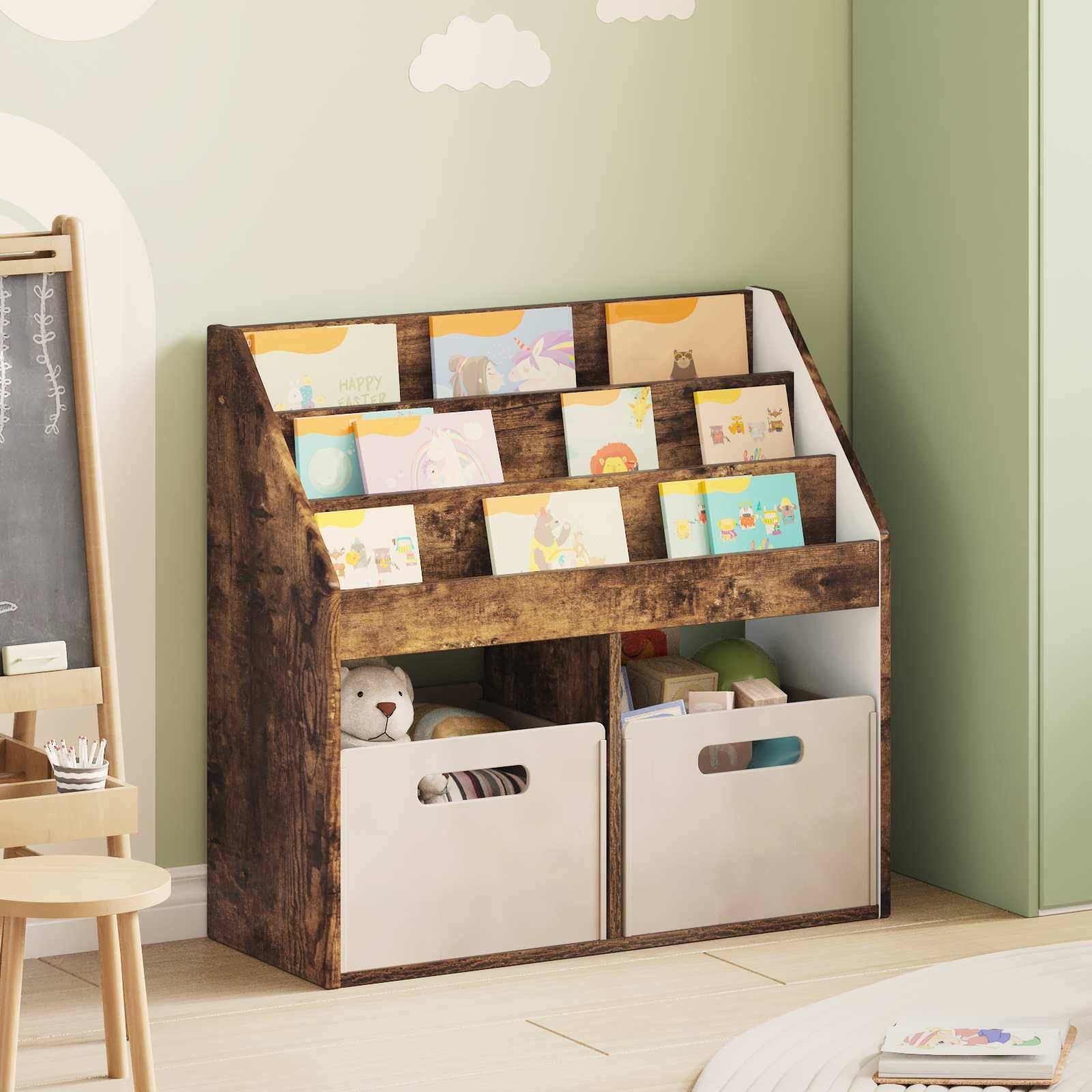 vidaXL Kinderregal Geräucherte Eiche 72,5 x 29,5 x 69 cm Holzwerkstoff