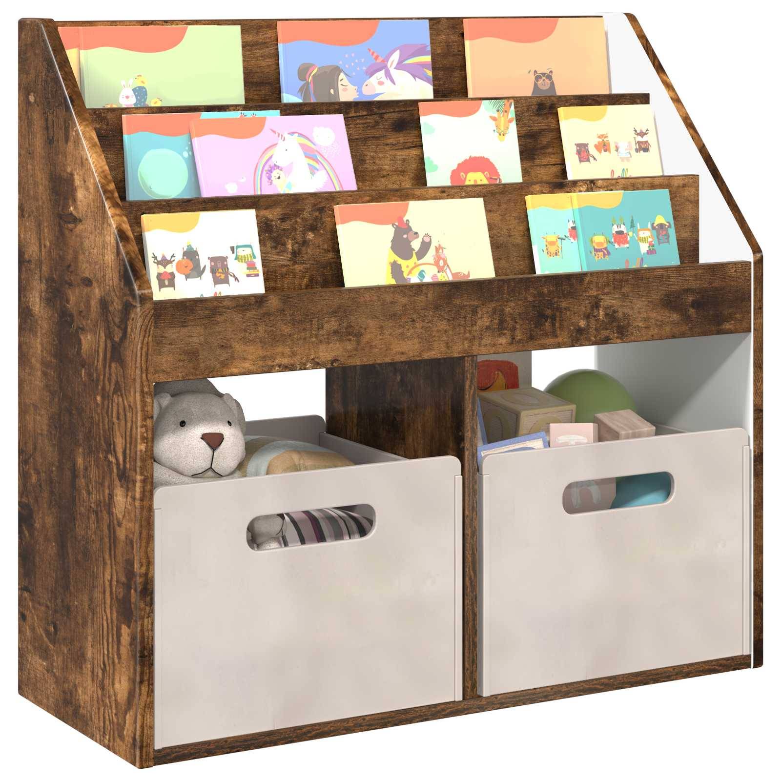 vidaXL Kinderregal Geräucherte Eiche 72,5 x 29,5 x 69 cm Holzwerkstoff