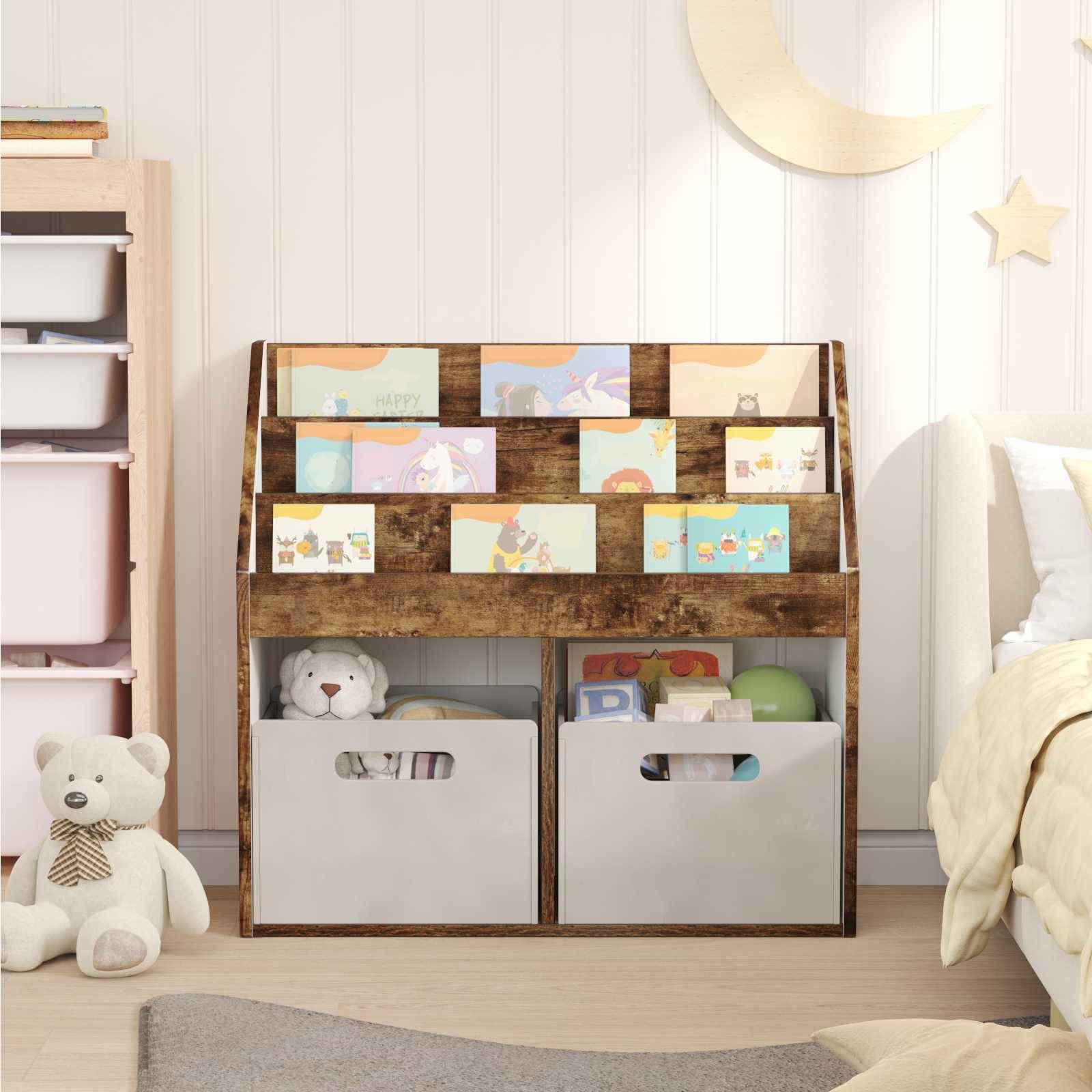 vidaXL Kinderregal Geräucherte Eiche 72,5 x 29,5 x 69 cm Holzwerkstoff