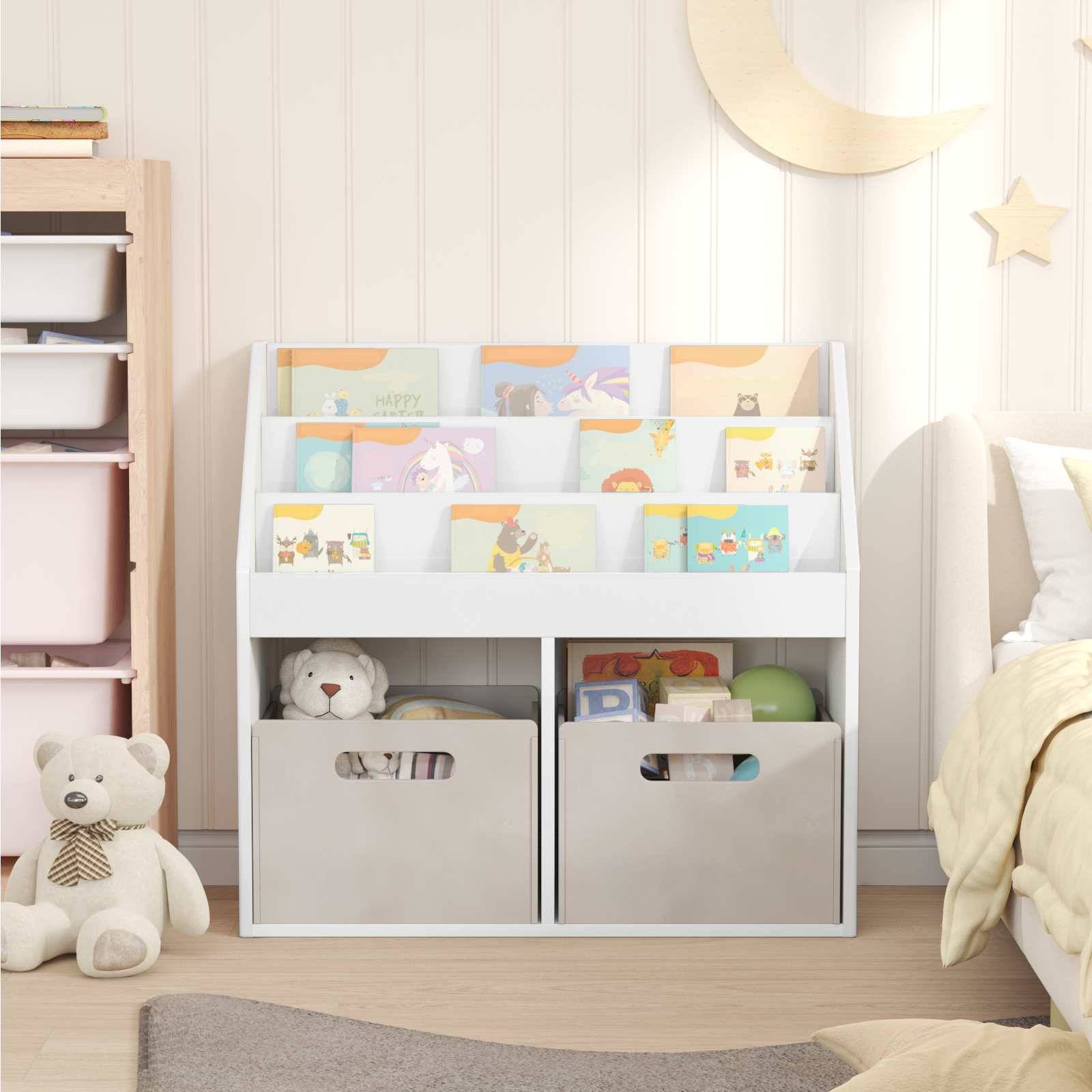 vidaXL Kinderregal Hochglanz Weiß 72,5 x 29,5 x 69 cm Holzwerkstoff