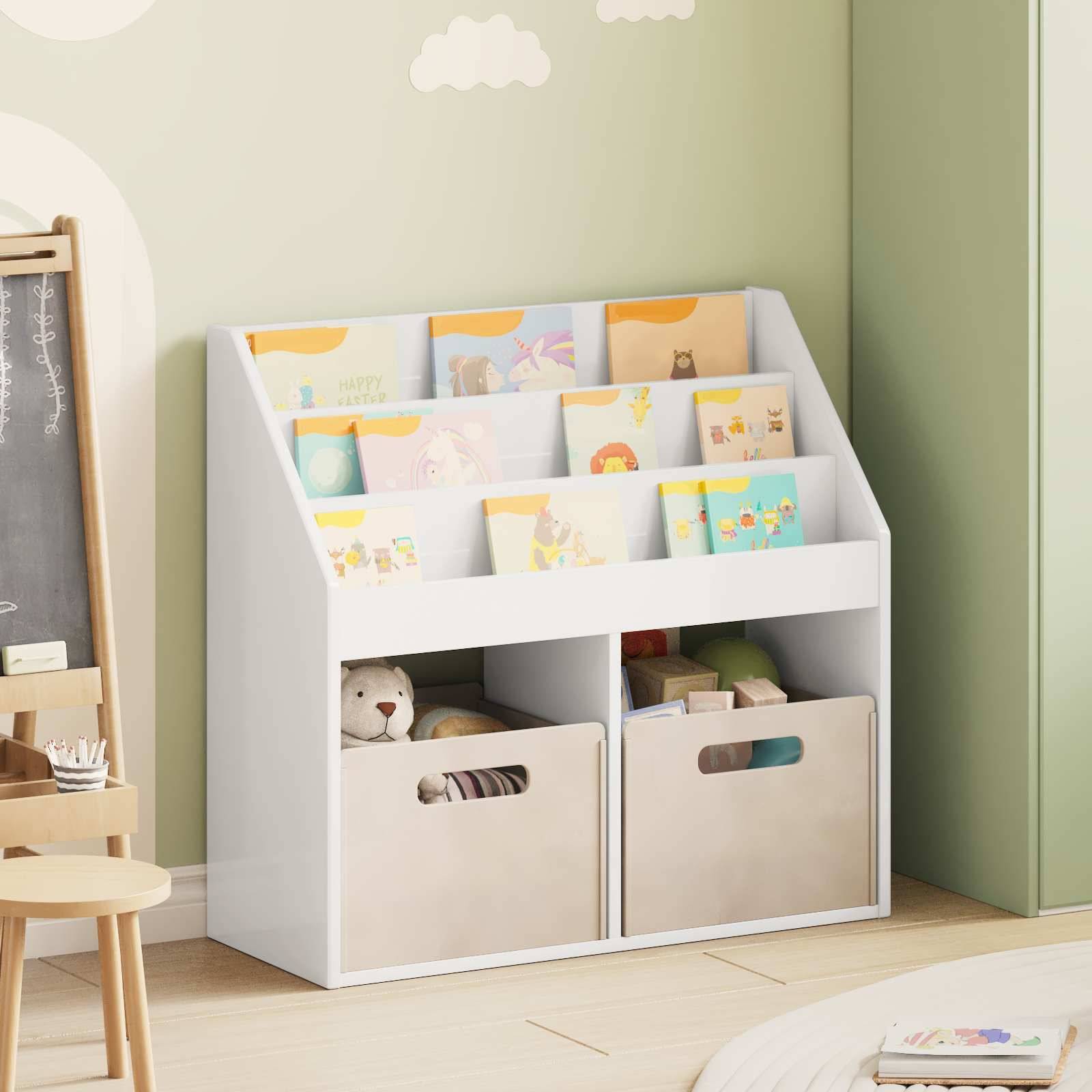 vidaXL Kinderregal Hochglanz Weiß 72,5 x 29,5 x 69 cm Holzwerkstoff