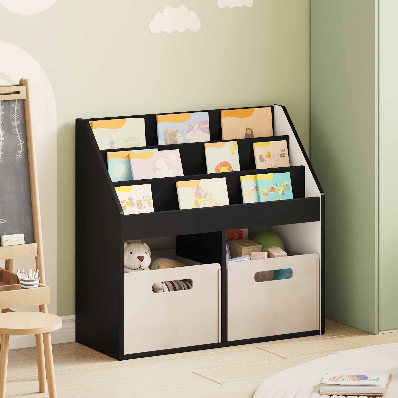 vidaXL Kinderregal Schwarz 72,5 x 29,5 x 69 cm Holzwerkstoff