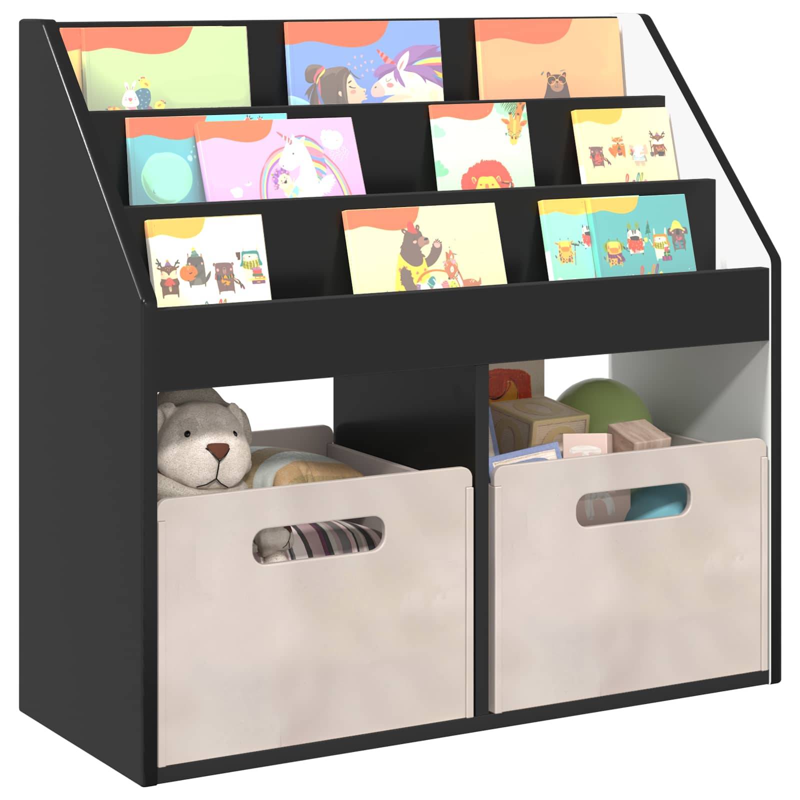 vidaXL Kinderregal Schwarz 72,5 x 29,5 x 69 cm Holzwerkstoff