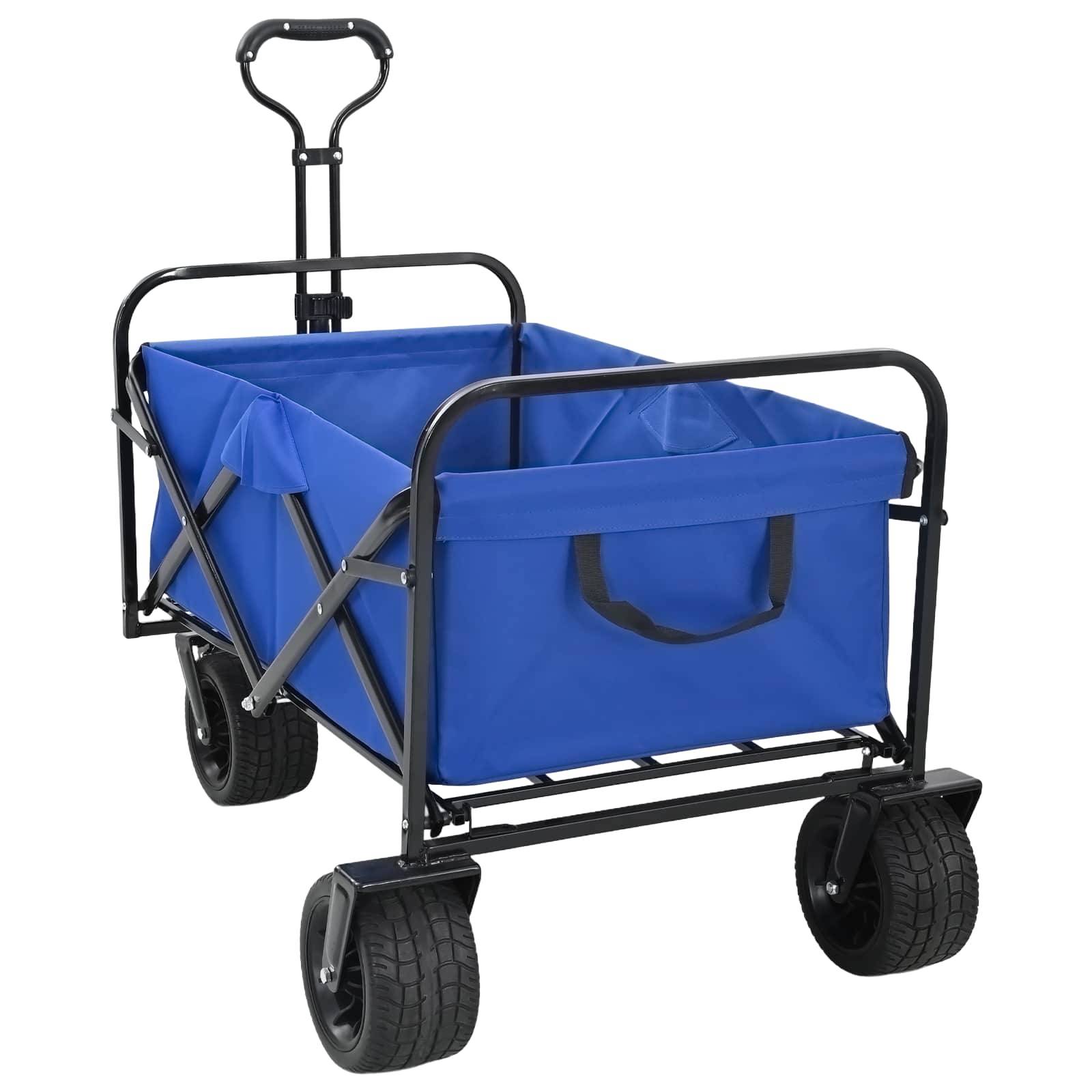 vidaXL Klapp-Handwagen Blau 89 x 63 x 96 cm Stahl und Polyester-Oxford