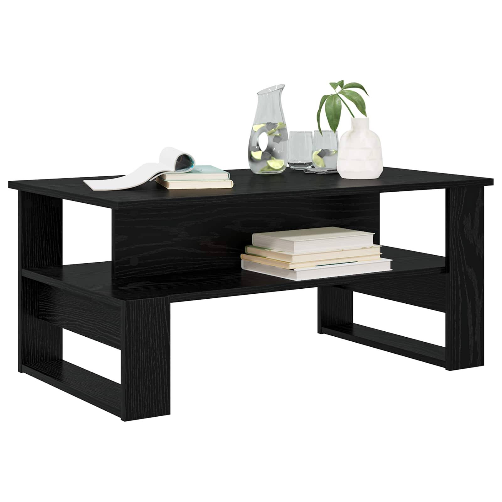 vidaXL Couchtisch Schwarz Eichen-Optik 90 x 50 x 40 cm Holzwerkstoff