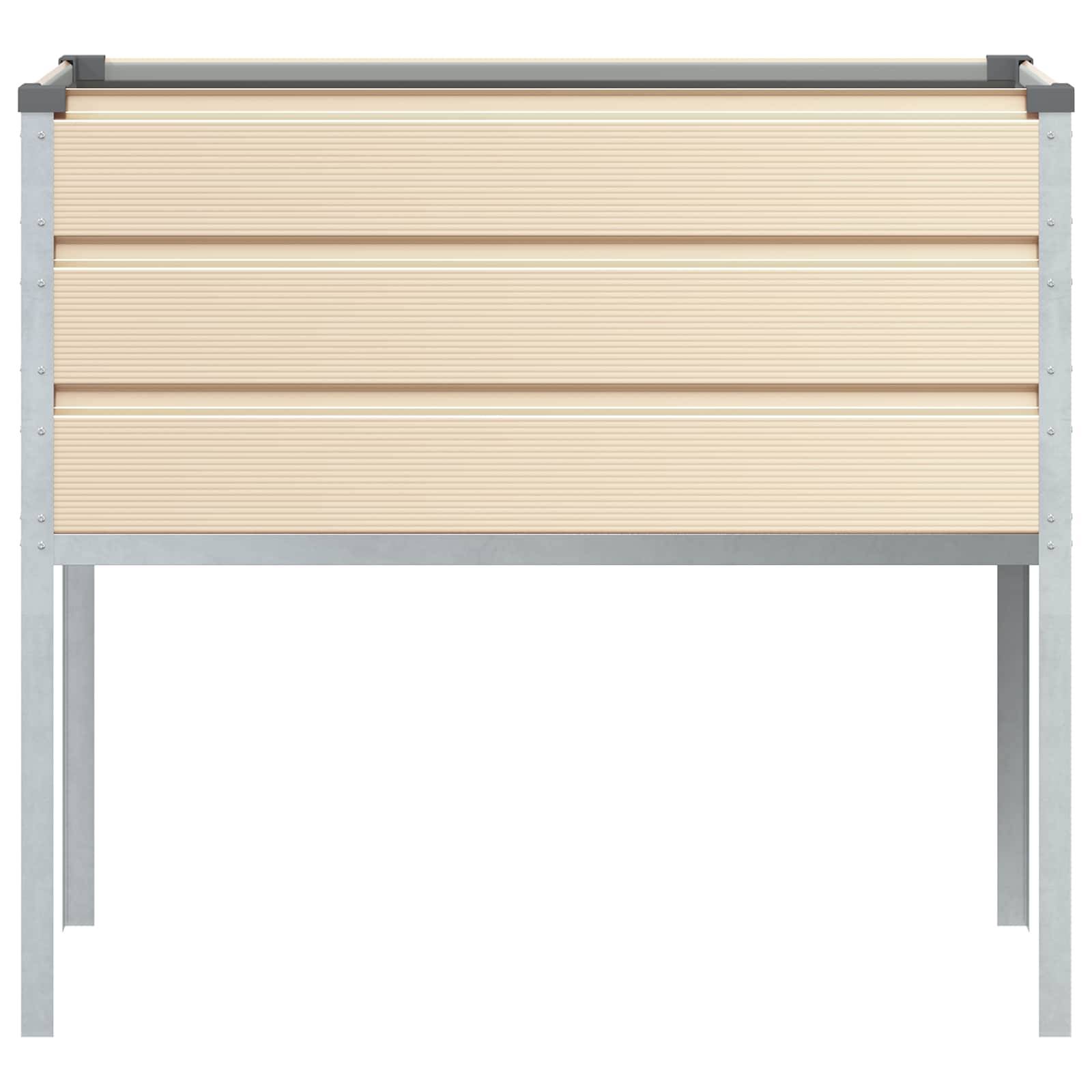 vidaXL Pflanzkübel Elfenbein 100 x 45 x 90 cm Verzinkter Stahl